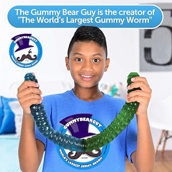 World's Largest Gummy Worm - Blue Raspberry/Green Apple