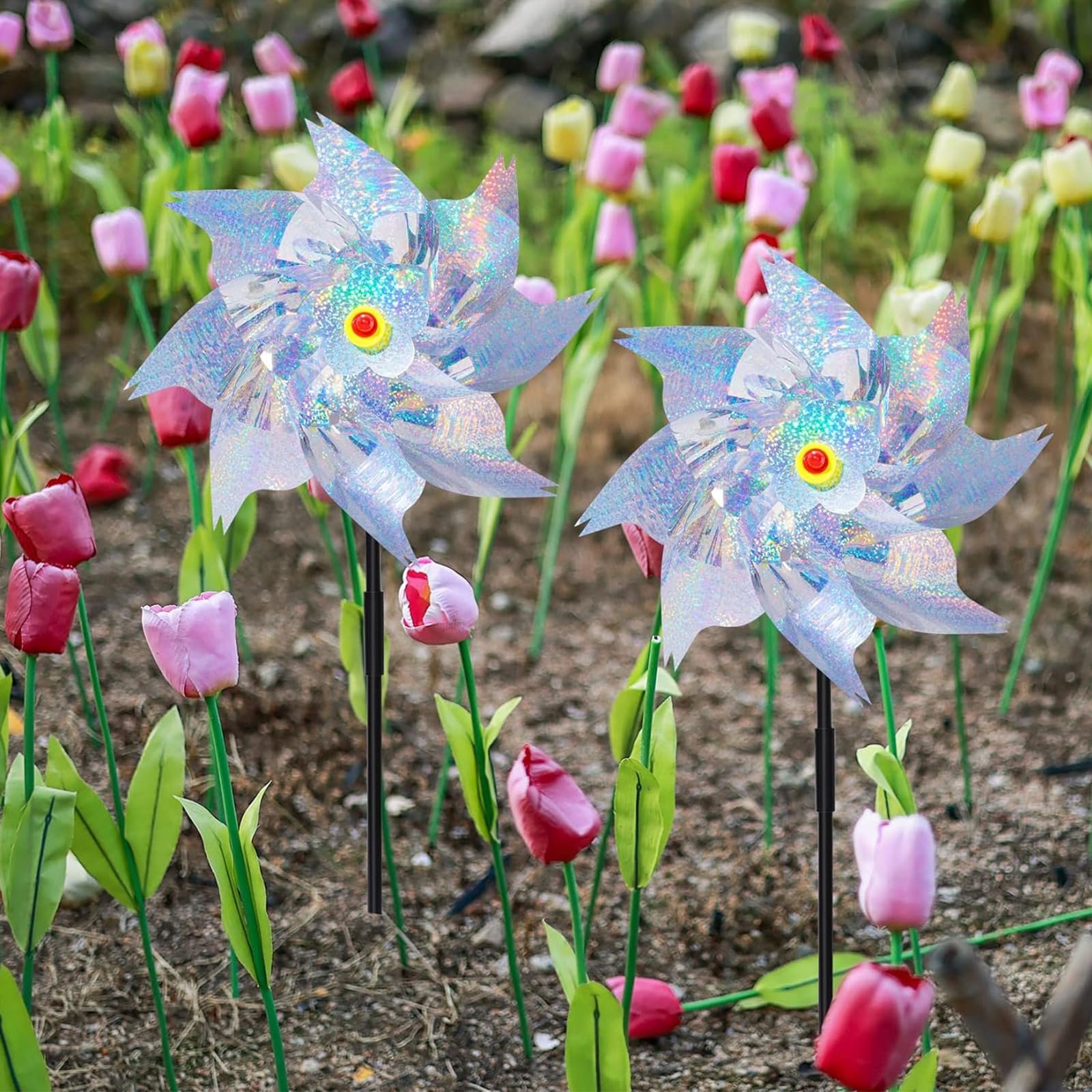 Repellente Per Uccelli Girandola Riflettente - 5 Pezzi, 54cm, Per Giardino E Frutteto