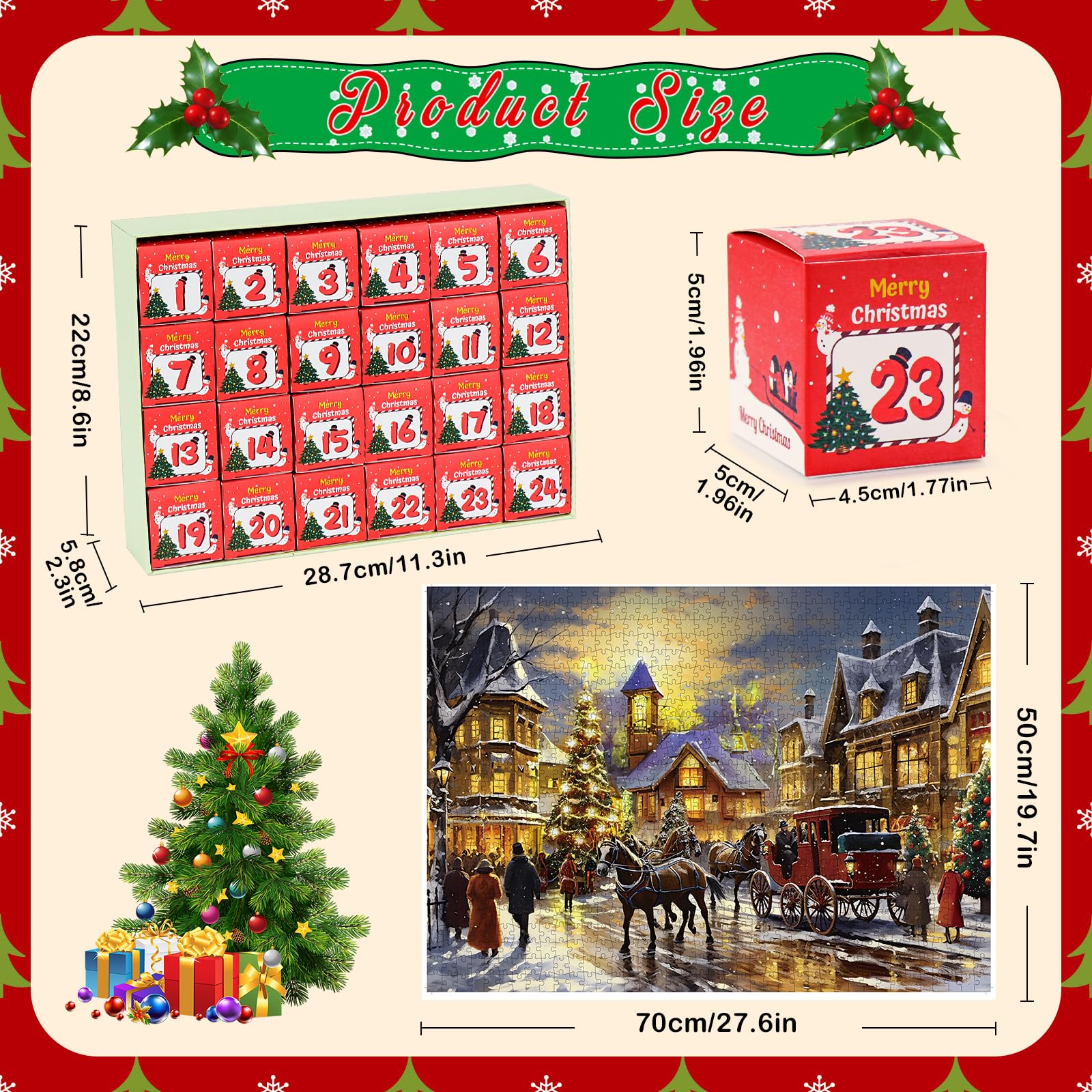 CORJEEJOR Weihnachts-Adventskalender 2024 - 1008 Teile Puzzle Countdown