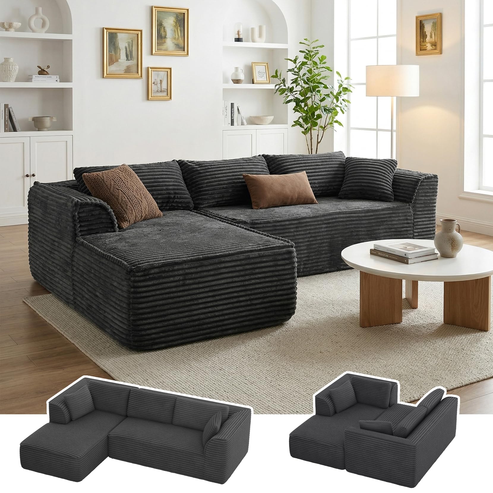 Vesgantti 106 Boneless Couch with Chaise