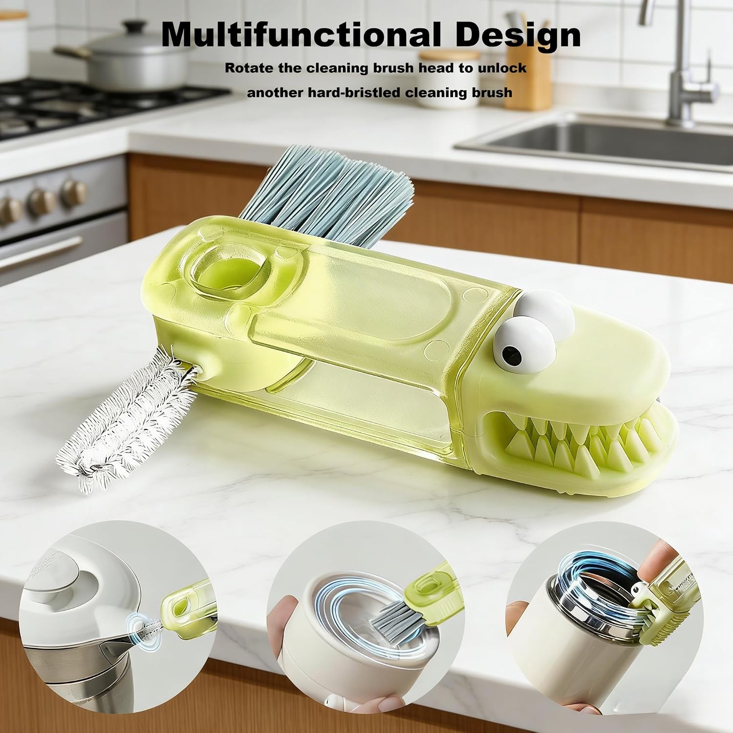 3 in 1 Cup Lid Gap Cleaning Brush Set Multifunctional 3 Pack Cleaner image 5