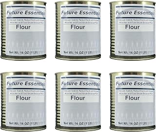 Future Essentials All Purpose White Flour | 100% Natural Whole Grain | Non GMO | Long Term Storage Shelf Stable | Emergency Survival Food Supply, Camping & Backpacking (#2.5 size) 6 Cans