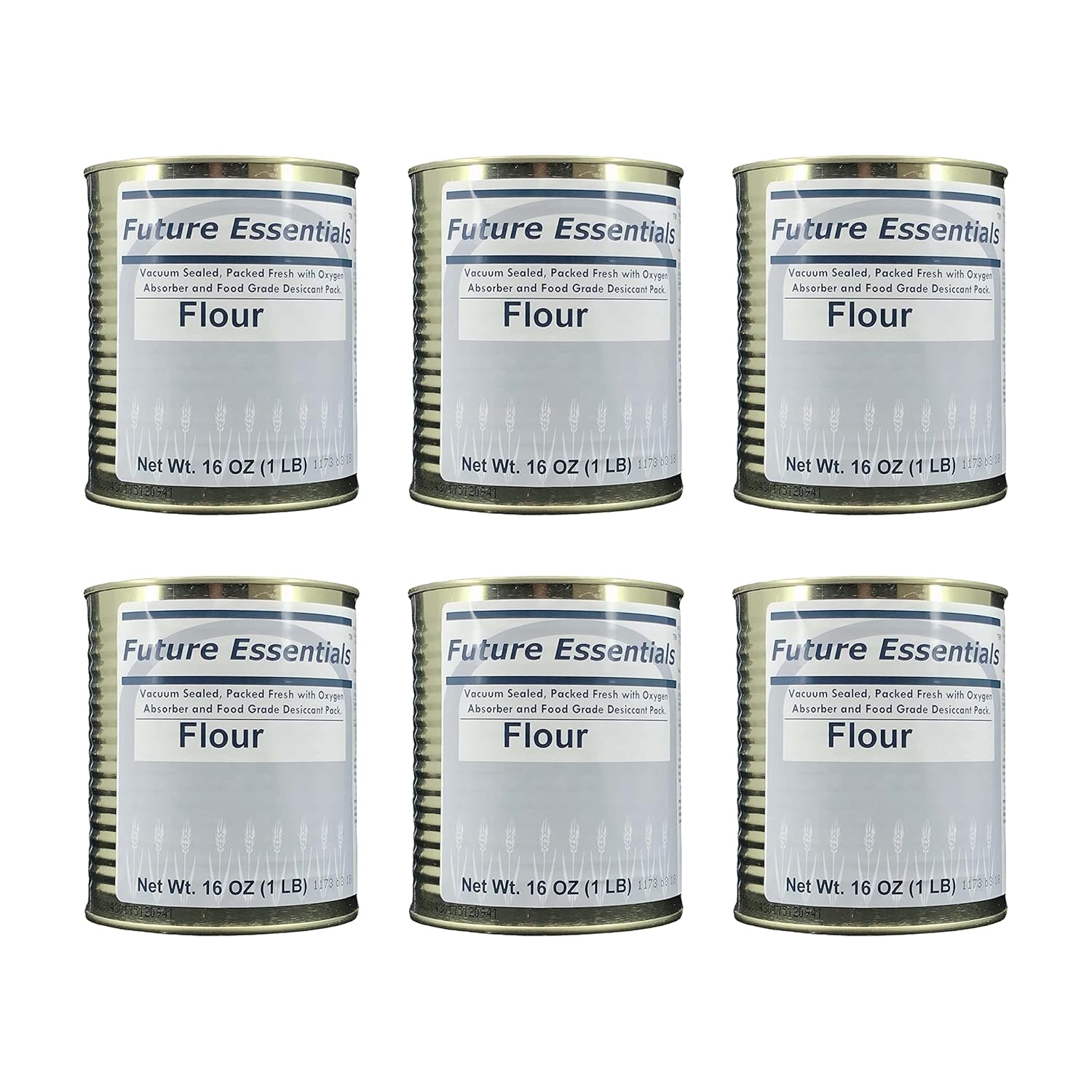 Future Essentials All Purpose White Flour | 100% Natural Whole Grain | Non GMO | Long Term Storage Shelf Stable | Emergency Survival Food Supply, Camping & Backpacking (#2.5 size) 6 Cans