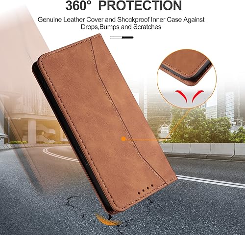 Miniatura 4 de KANVOOS Funda tipo cartera para Moto G Power 5G 2023 con tarjetero, funda de piel sintética con función atril magnética, a prueba de golpes, TPU