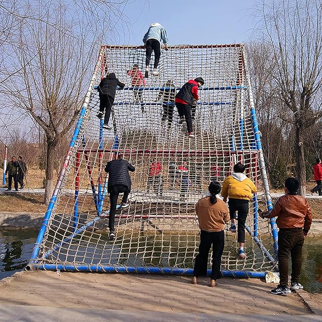Foto 5 de 7 de Red Tejida A Mano, Red De Protección De Red De Cuerda De Cáñamo Red De Seguridad para Parque Infantil De Yute…