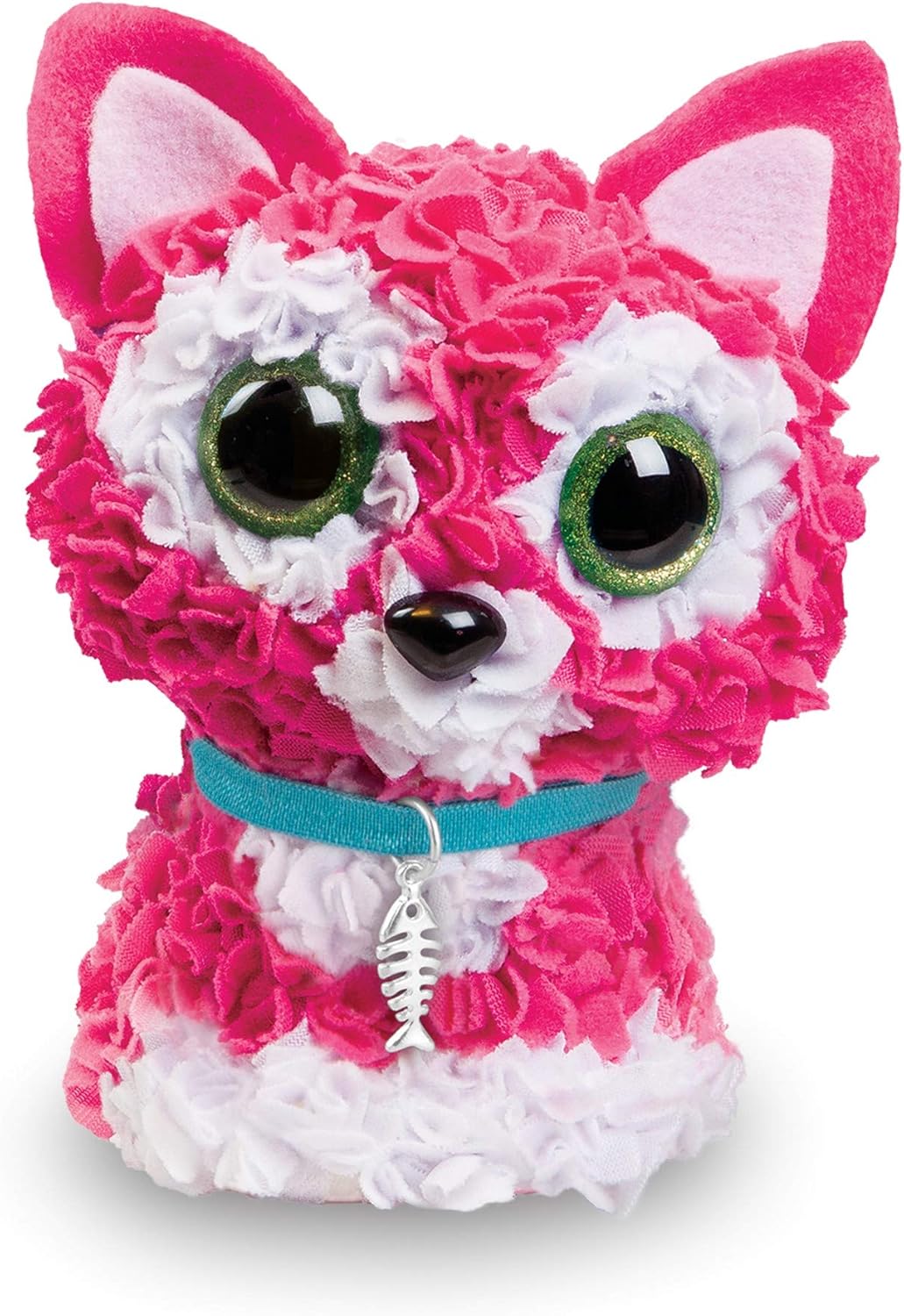 The Orb Factory PlushCraft Kitty 3D Kit, Pink/White/Blue, 5" x 4" x 10" (72889)