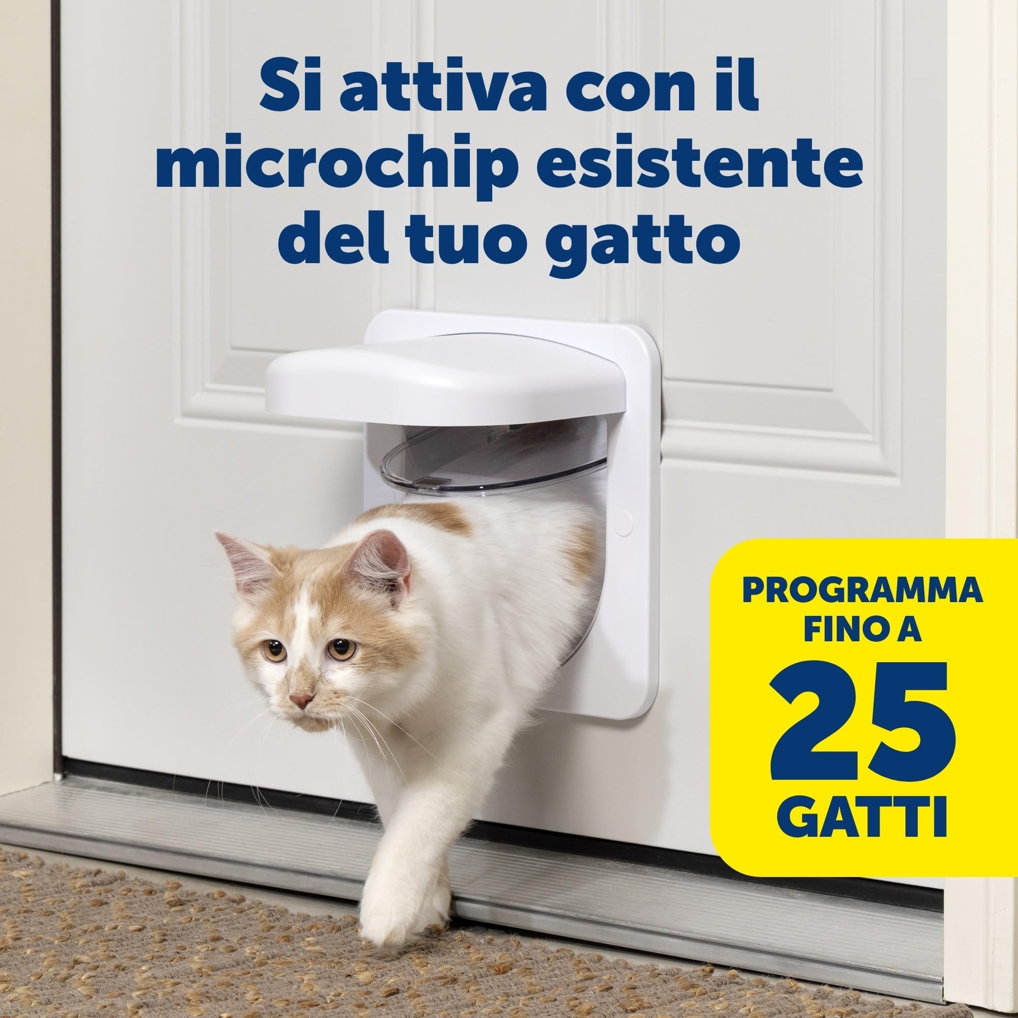 PetSafe Petporte Smart Flap - Gattaiola con Microchip per Gatti, Porticina per Gatti Entrata Uscita, Chiave è il Microchip del tuo Gatto - Bianco