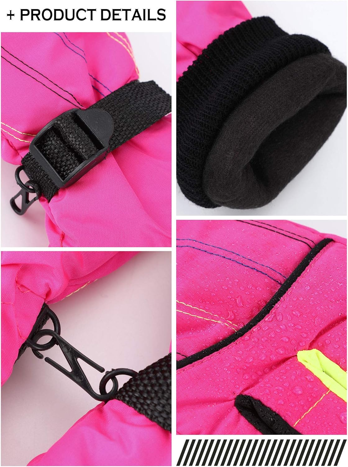 SATINIOR 2 Pairs Kids Waterproof Winter Snow Gloves Ski Gloves for Boy Girl Outdoor Warm Thickening Snowboar - Image 4