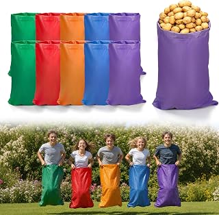 Yard Games 5 Color Potato Sack Race Bags Set for Outdoor Parties & Field Day,Large Jump Sacks, Bean Bag Toss Game for Backyard,Carnival,Family Reunion