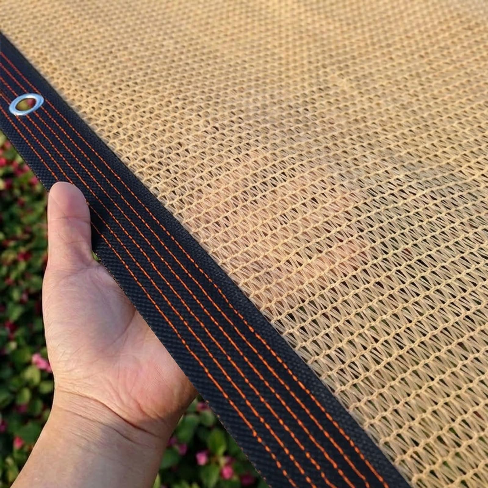 Beige 90% Sun Shade Cloth, Heavy Duty Sun Shade Net, UV Block Shade Sail With Grommets, Waterproof Outdoor Sunblock Mesh Canopy for Greenhouse Backyard, Fence Privacy Screen Tarp(9x10m)