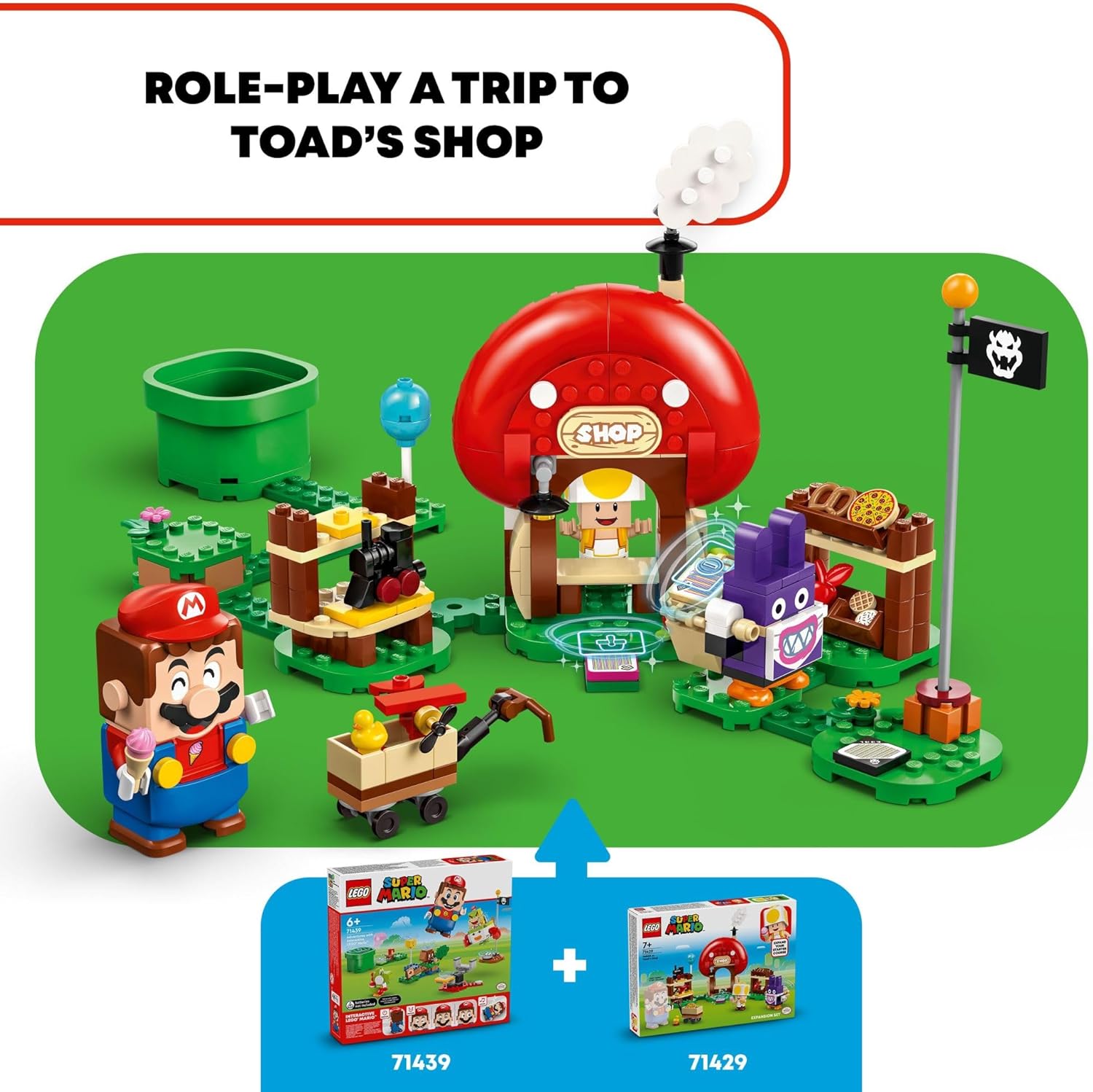 LEGO Super Mario Nabbit at Toad’s Shop Expansion Set, Build and Display Toy for Kids, Video Game Toy Gift Idea for Gamers, Boys and Girls Ages 7 and Up, 71429