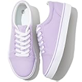 Shupua Women's Canvas Sneakers - White, Casual, Classic, Spring/Summer, Solid, Flat Heel, Athletic Shoes, Skateboarding, Lace-Up, Bow, Rubber Sole, Not Water Resistant, Adult Women's Size
