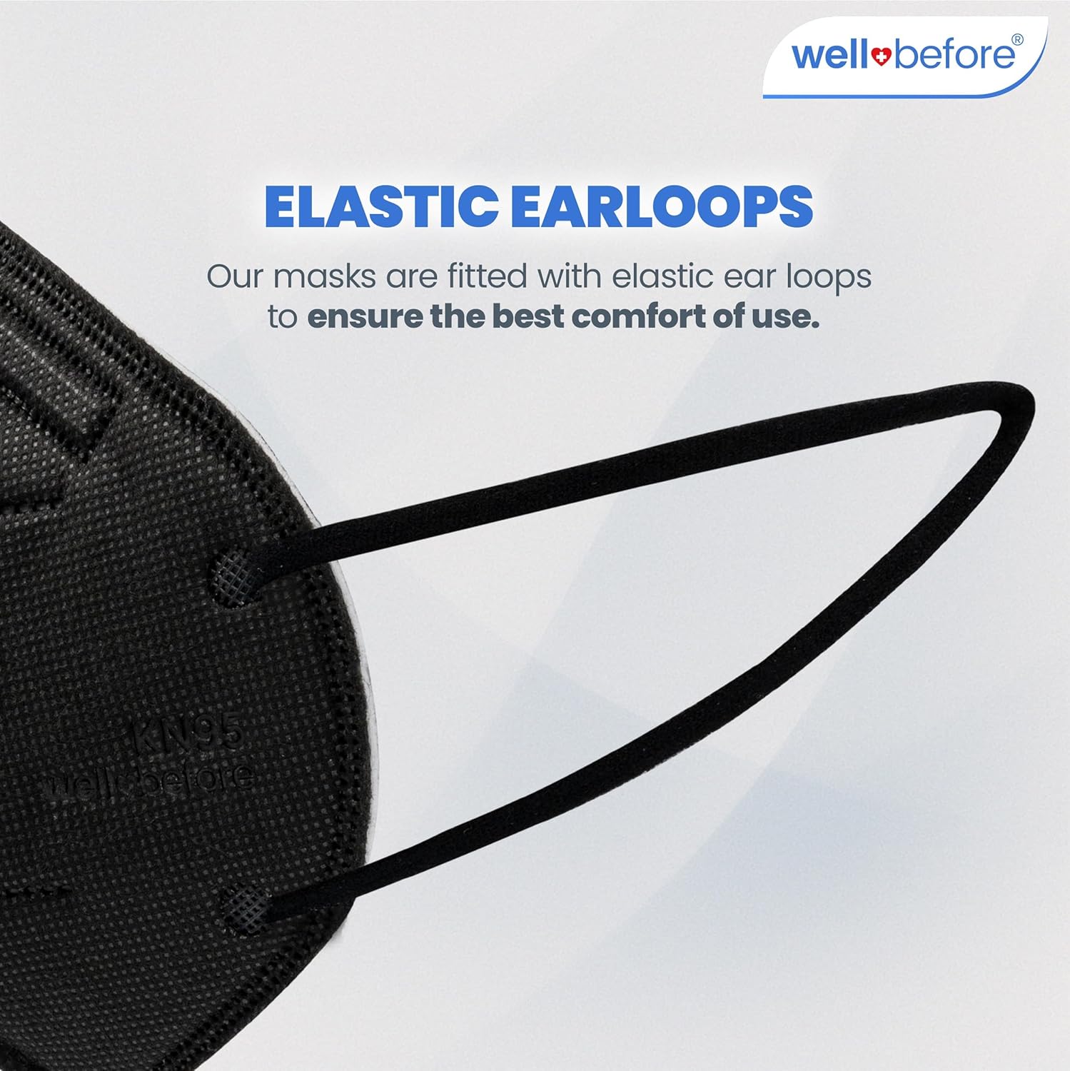 Well Before KN95 Face Masks 10 Pack, Wrapped 5-layer Protection Individually with Elastic Ear Loop - Image 4