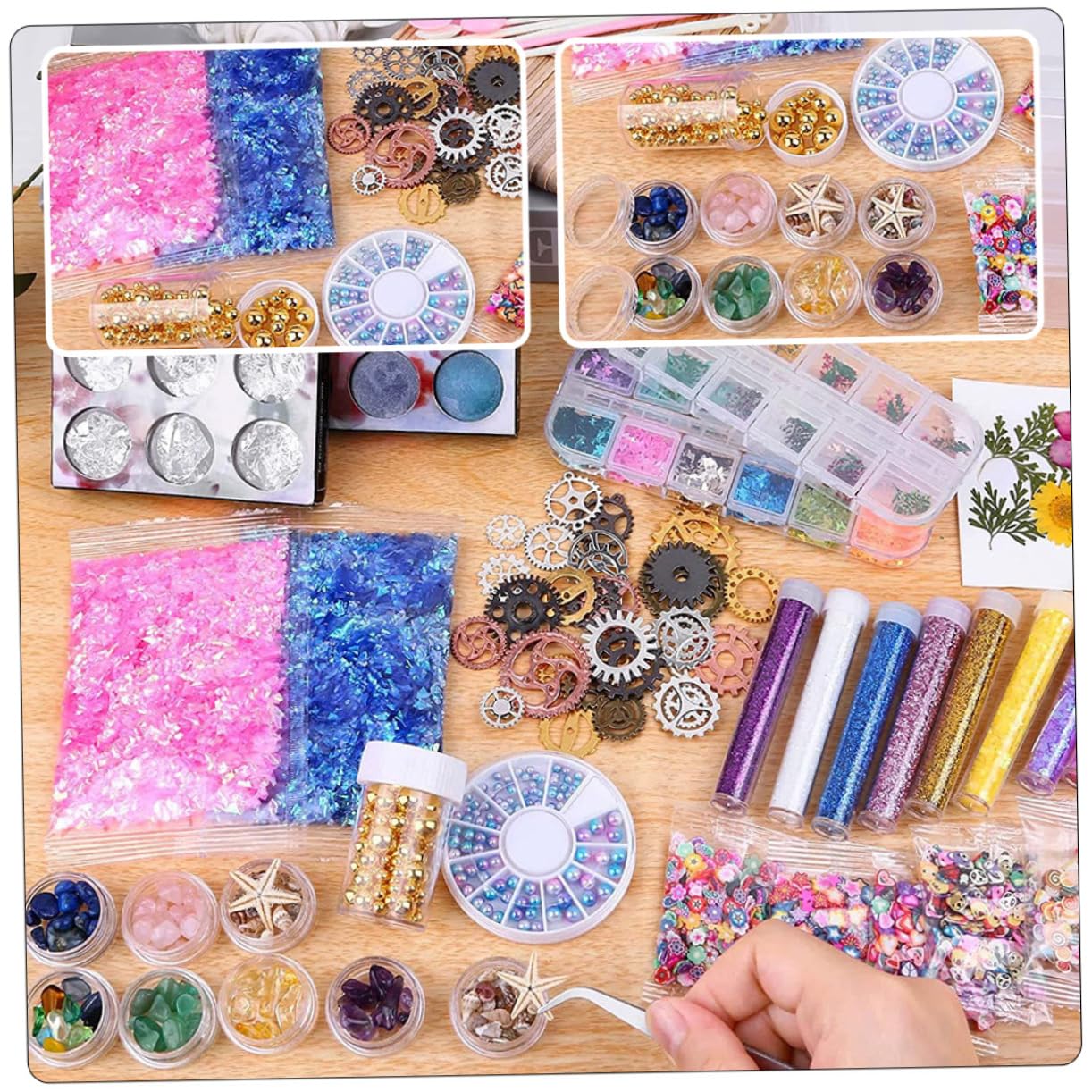 Kit Epossidico per Creazione Gioielli e Decorazioni Artigianali, per Stampi in Resina e Cover Telefono, in Plastica e Legno, per Ragazzo Ragazza e Appassionati DIY