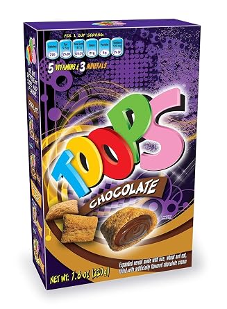 TOOPS Chocolate Cereal, 7.8 Ounce 220 grams 1 Pack