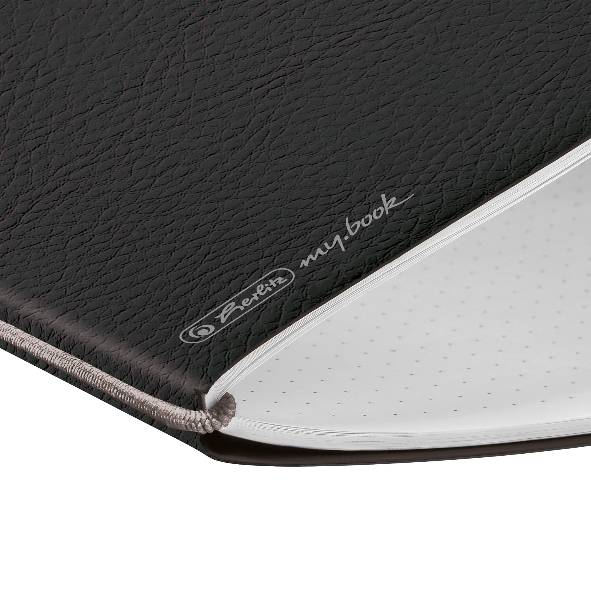 Herlitz 50033782 Flex Notebook A6 40 Sheets Dotted Black Leather 