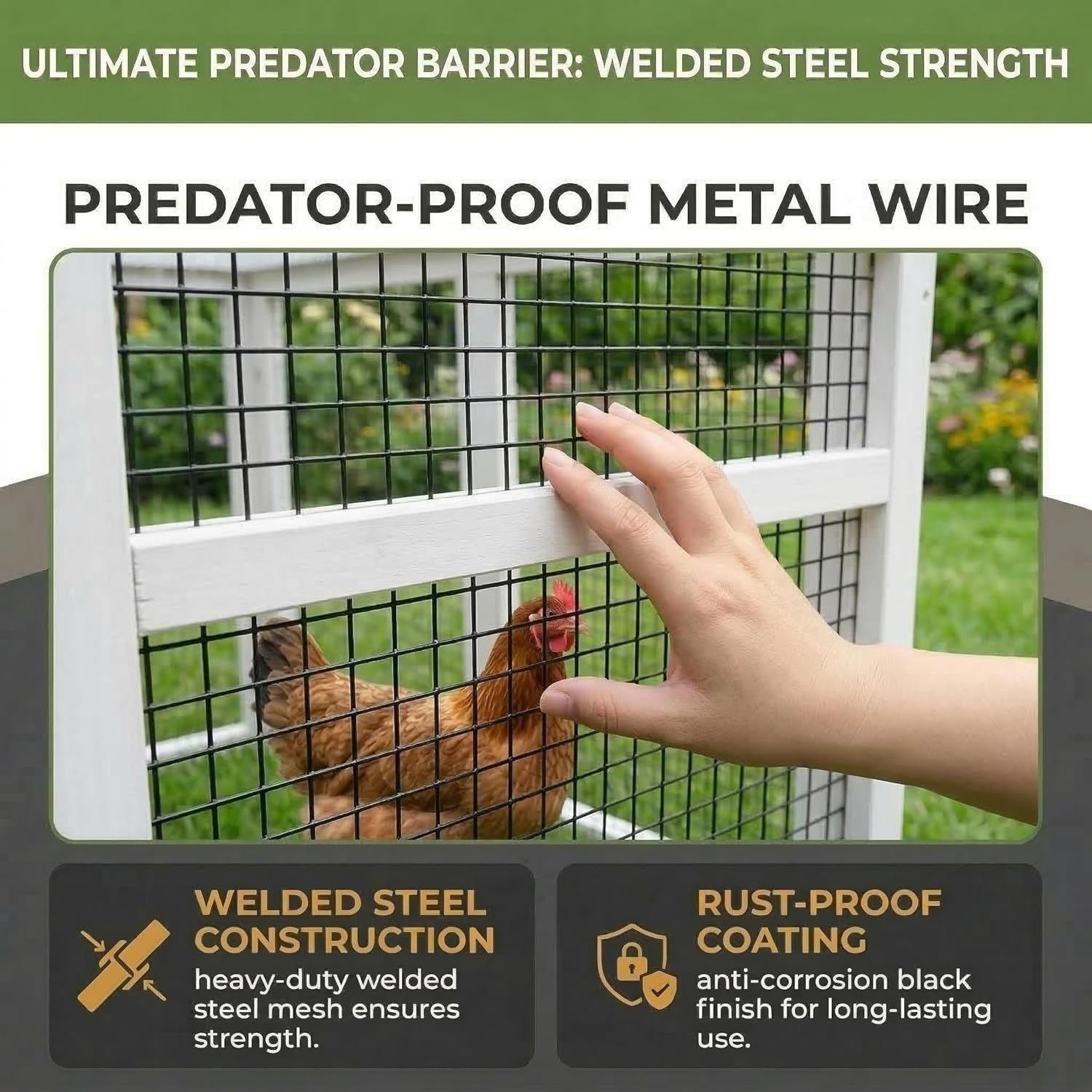 Predator-Proof Large Chicken Coop with Run for 6-10 Chickens | 150" Extra Large Wooden Hen House & Walk in Chicken Coop | Outdoor Duck Coop, Poultry Cage & Nesting Boxes | Jaulas para Gallinas