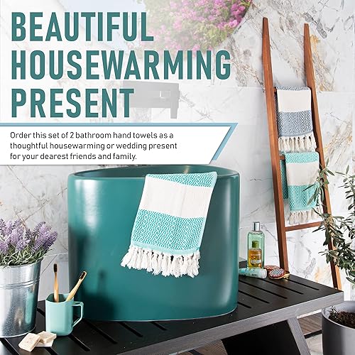 Vista 51 de Rumi&Shams Toallas de mano turcas para baño 2 toallas de mano de baño Toallas de cocina decorativas 100% algodón Toallas de mano bohemias