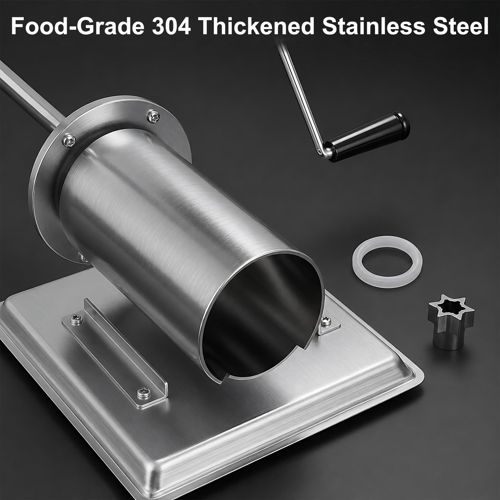 Insaccatrice Verticale 3/5/7L Acciaio Inox 304, 5 Tubi, Doppia velocità 15LB~7L | In dotazione con tubi di ricambio e coperchio protettivo, pronto all'uso fin dalla prima apertura.