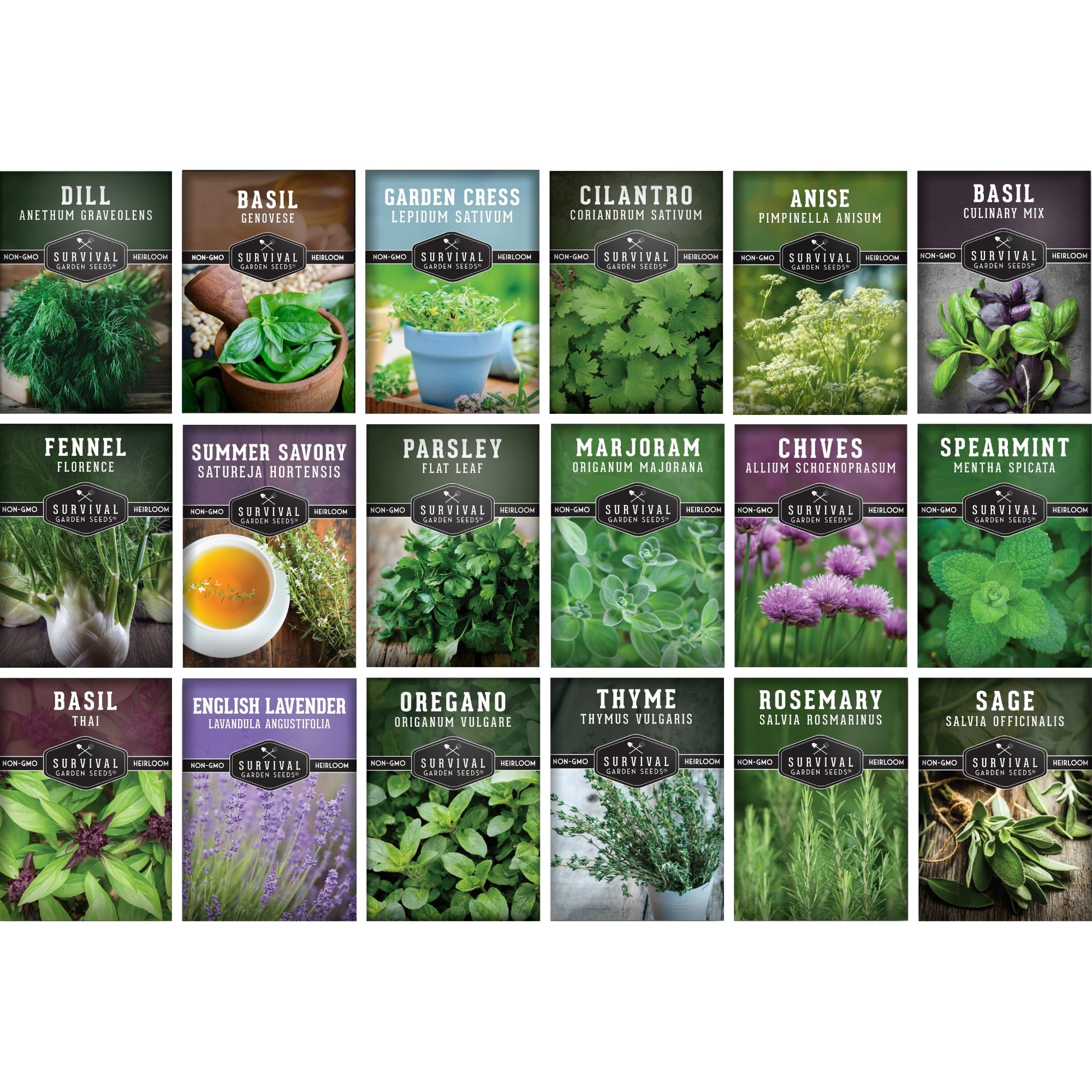 Survival Garden Seeds 18 Culinary Herb Collection
