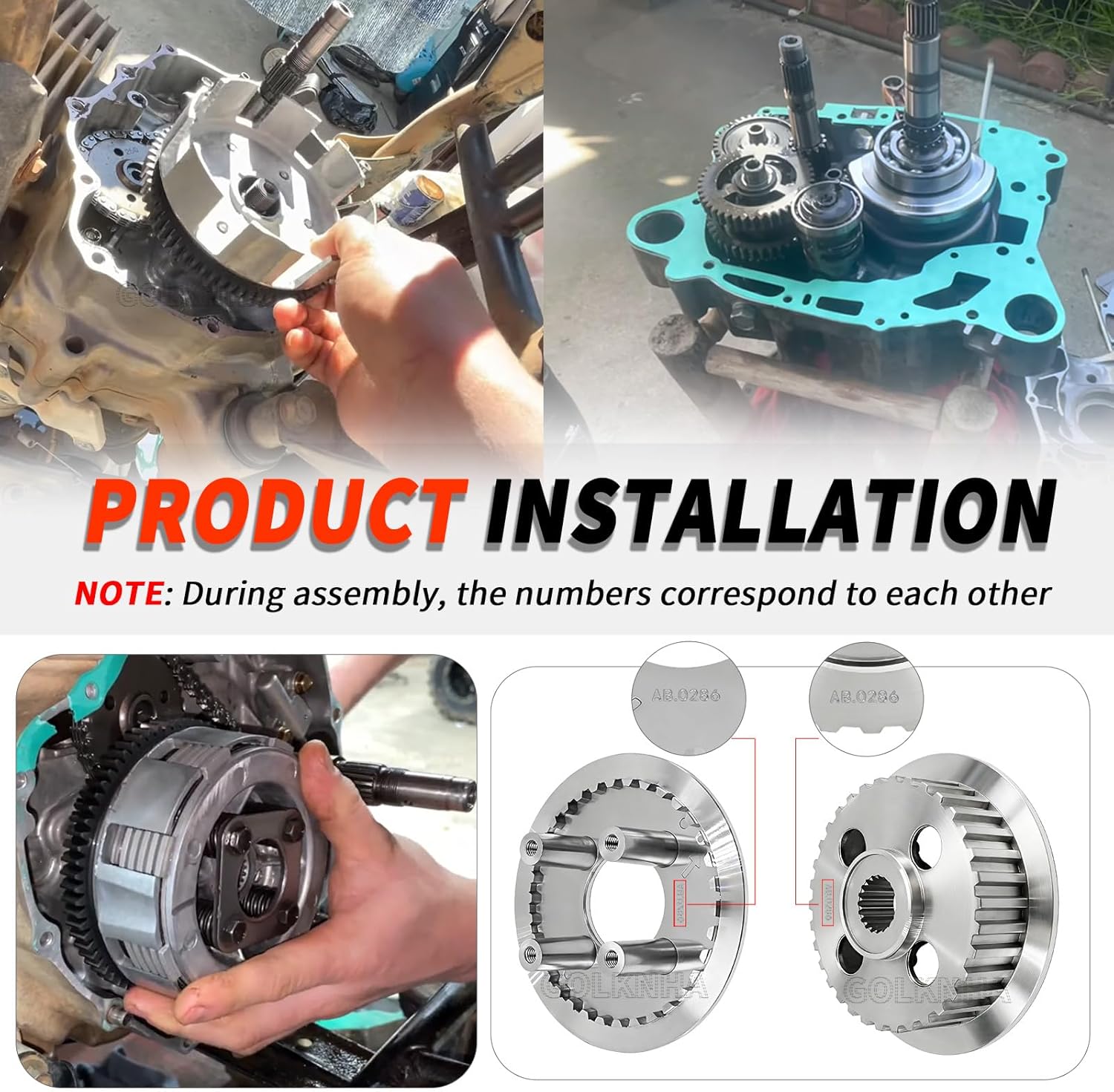 Clutch Kit & Basket & Compelet Gasket for Honda ATV Recon 250 TRX250TE/TRX250TM/TRX250 Sportrax 250 TRX250EX TRX250X OEM# 22100-HM8-A40