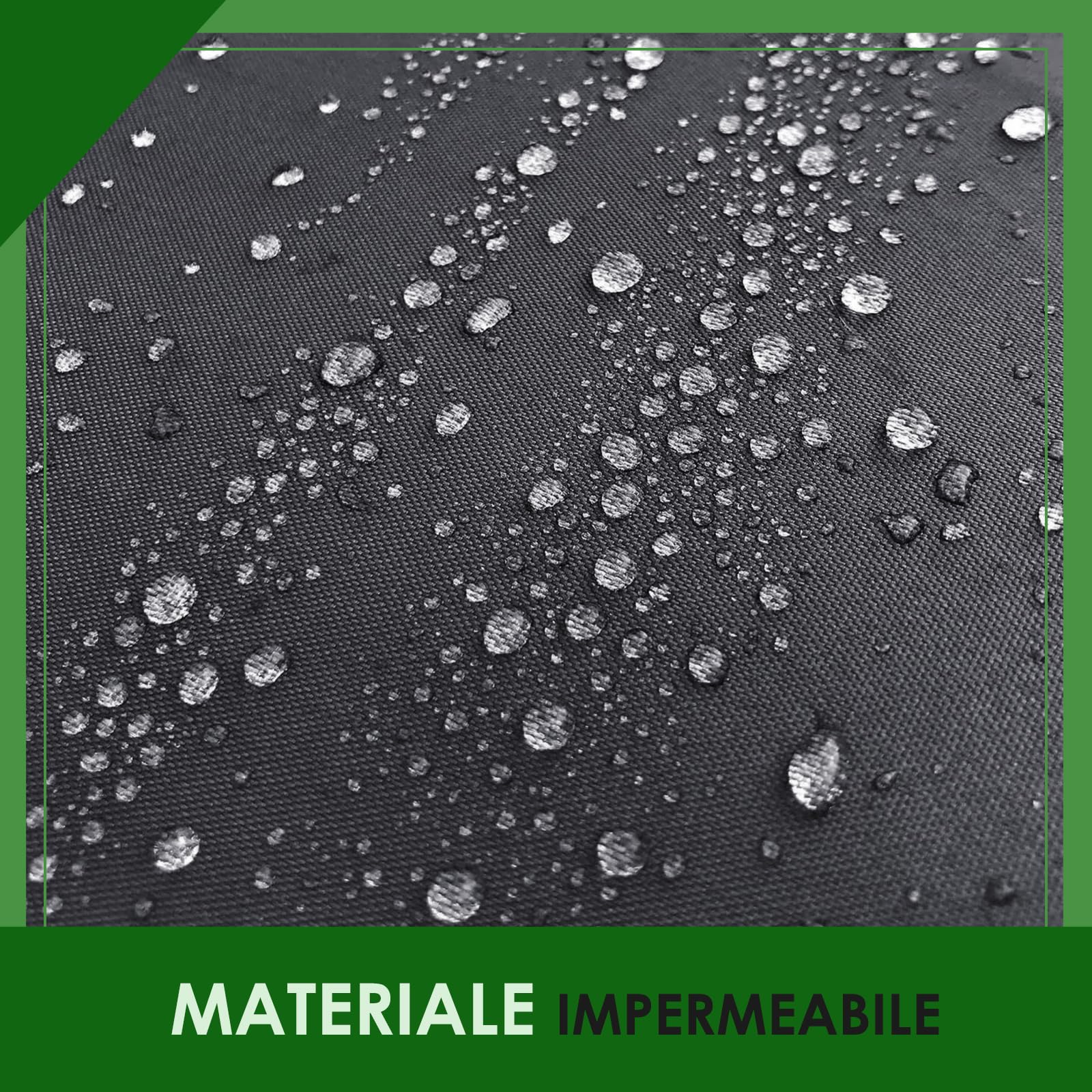 Tetto di Ricambio per Dondolo da Giardino (200×120cm) | Grigio, Poliestere, Impermeabile, Anti-UV, Per dondolo da giardino a 3 posti, Facile da installare