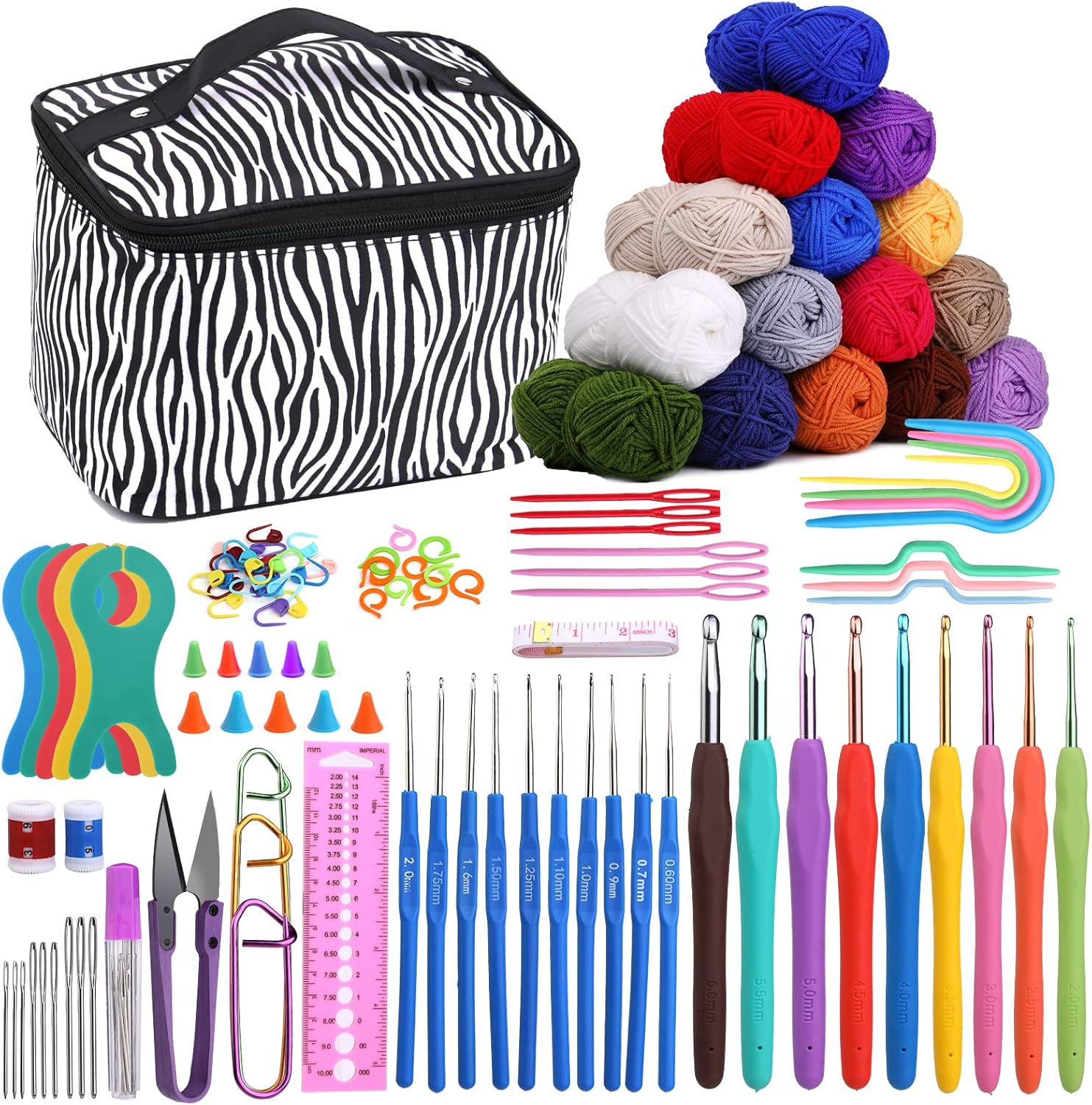 Ramlur Crochet Kit for Beginners Adults, Crochet Hooks Kit, Knitting