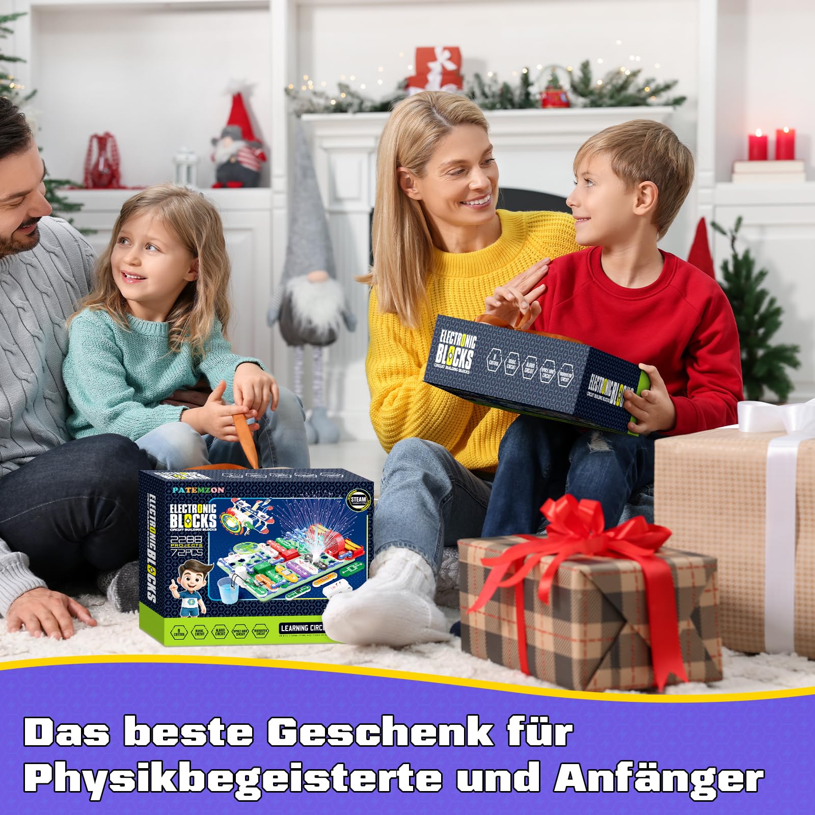 FORMIZON Elektrobaukasten für Kinder, Experimentierkasten zu Elektrotechnik, Inkl. Bebildeter Anleitung, 2000+ Spielmöglichkeiten, STEM Lernspielzeug Geschenk für Jungen Mädchen ab 8 Jahre