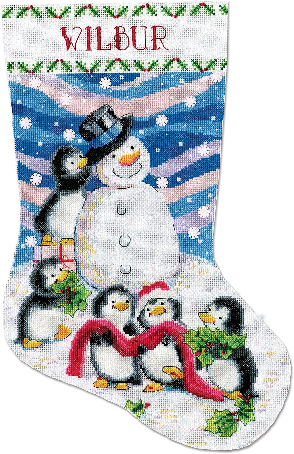 Design Works Crafts Dressing Frosty Counted Cross Stitch Stocking Kit, by The Yard