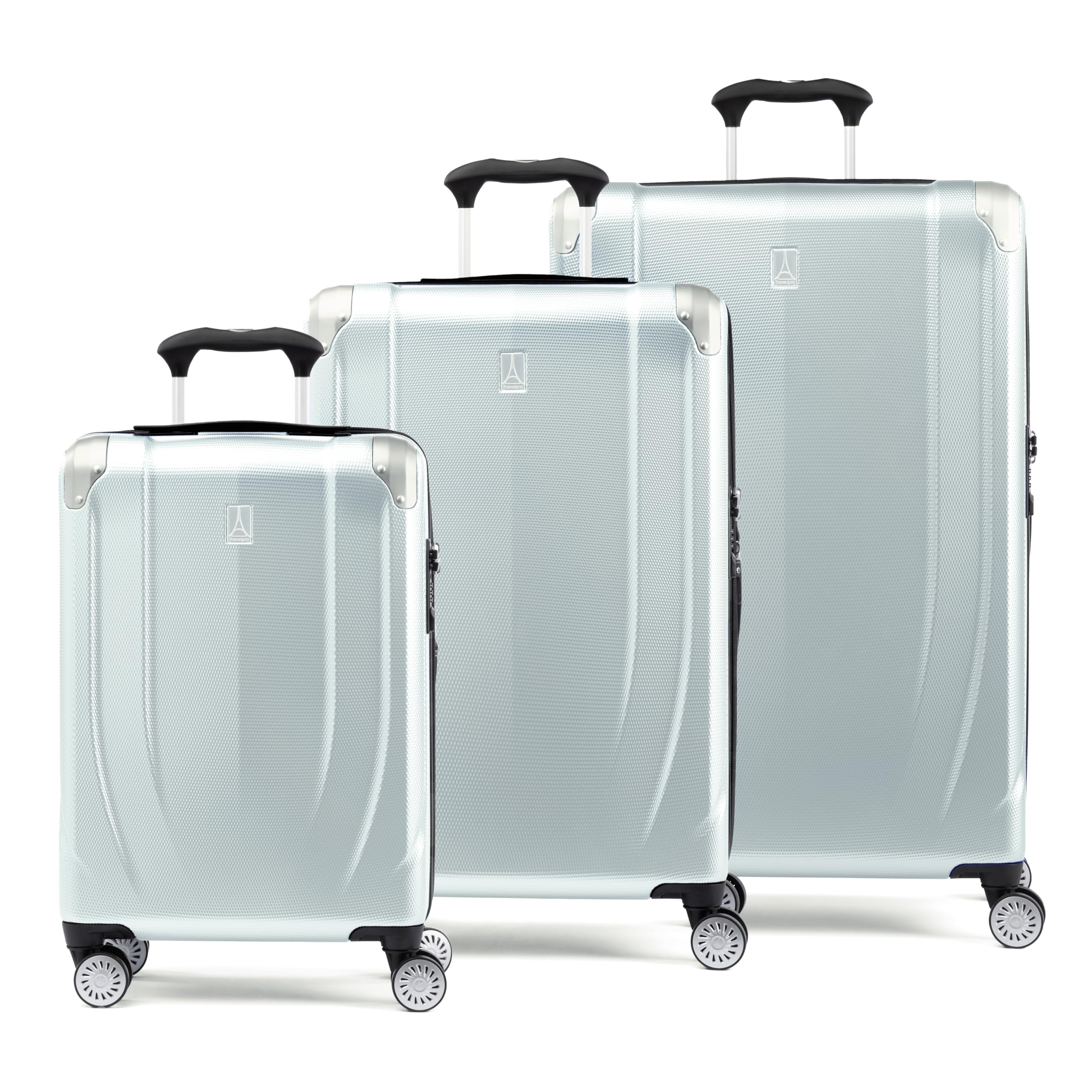 Travelpro Pathways 3 Hardside Expandable Luggage, 8 Spinner Wheels, Lightweight Hard Shell Suitcase, Cloud Grey, 3 Piece Set (21/25/28)