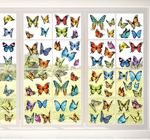 Miniatura 4 de 86 calcomanías de mariposa de resorte para ventana, calcomanías anticolisión, calcomanías de doble cara para evitar golpes de pájaros en el vidrio,