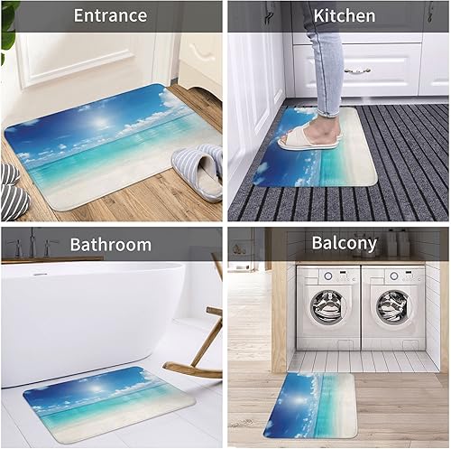 Miniatura 7 de niBBuns Synthwave - Tapete de franela para interiores y exteriores, estilo de los años 80, diseño de árboles a rayas de sol, tapete antideslizante