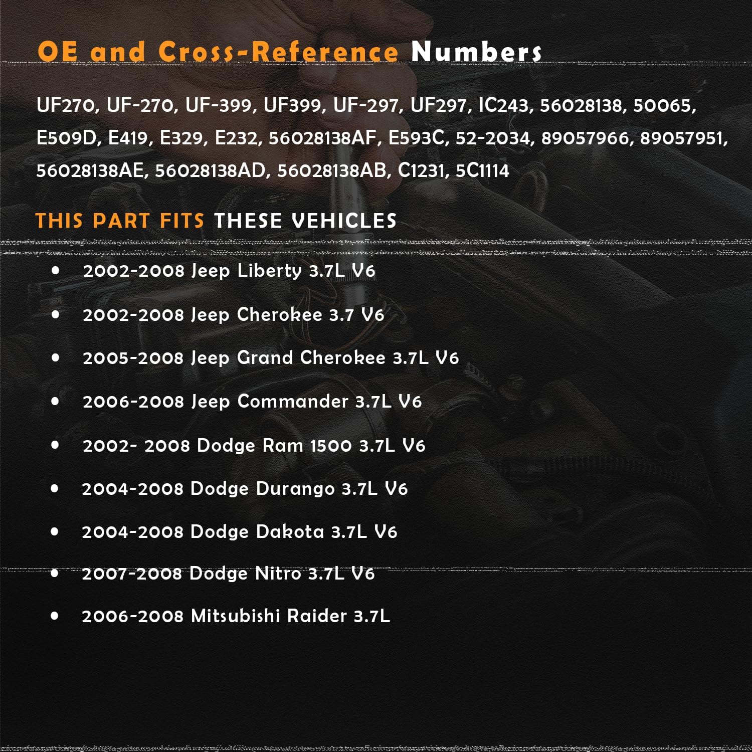 Set of 6 Upgraded Ignition Coil Pack and Spark Plugs fits for Jeep Liberty Cherokee KJ Commander Dodge Nitro Durango Dakota Ram 1500 2002 2003 2004 2005 2006 2007 2008 3.7 V6 Replaces UF270