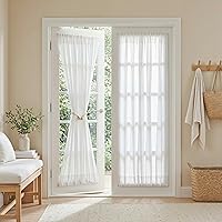 Vista 83 de MYSKY HOME Cortinas traslúcidas de 63 pulgadas de largo para dormitorio, paneles de cortina para ventana que filtran la luz, protegen la privacidad