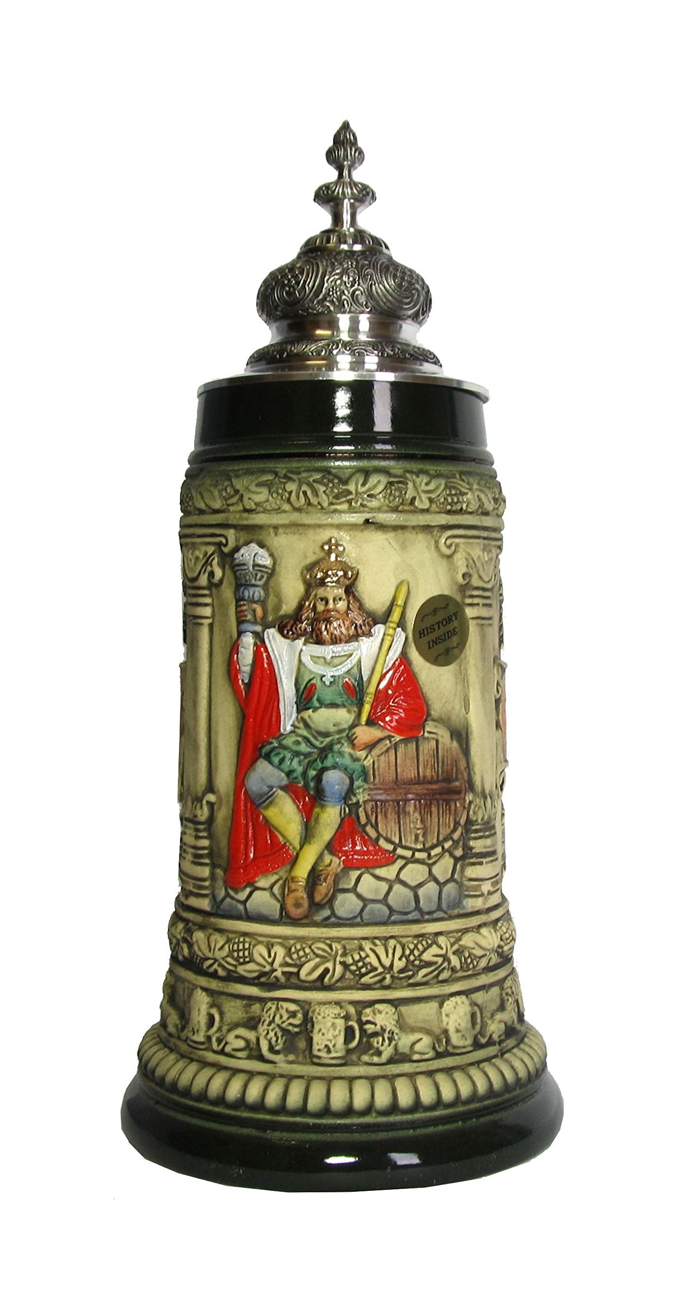 Jarra de cerveza alemana Gambrinus con tapa para mantener el frescor