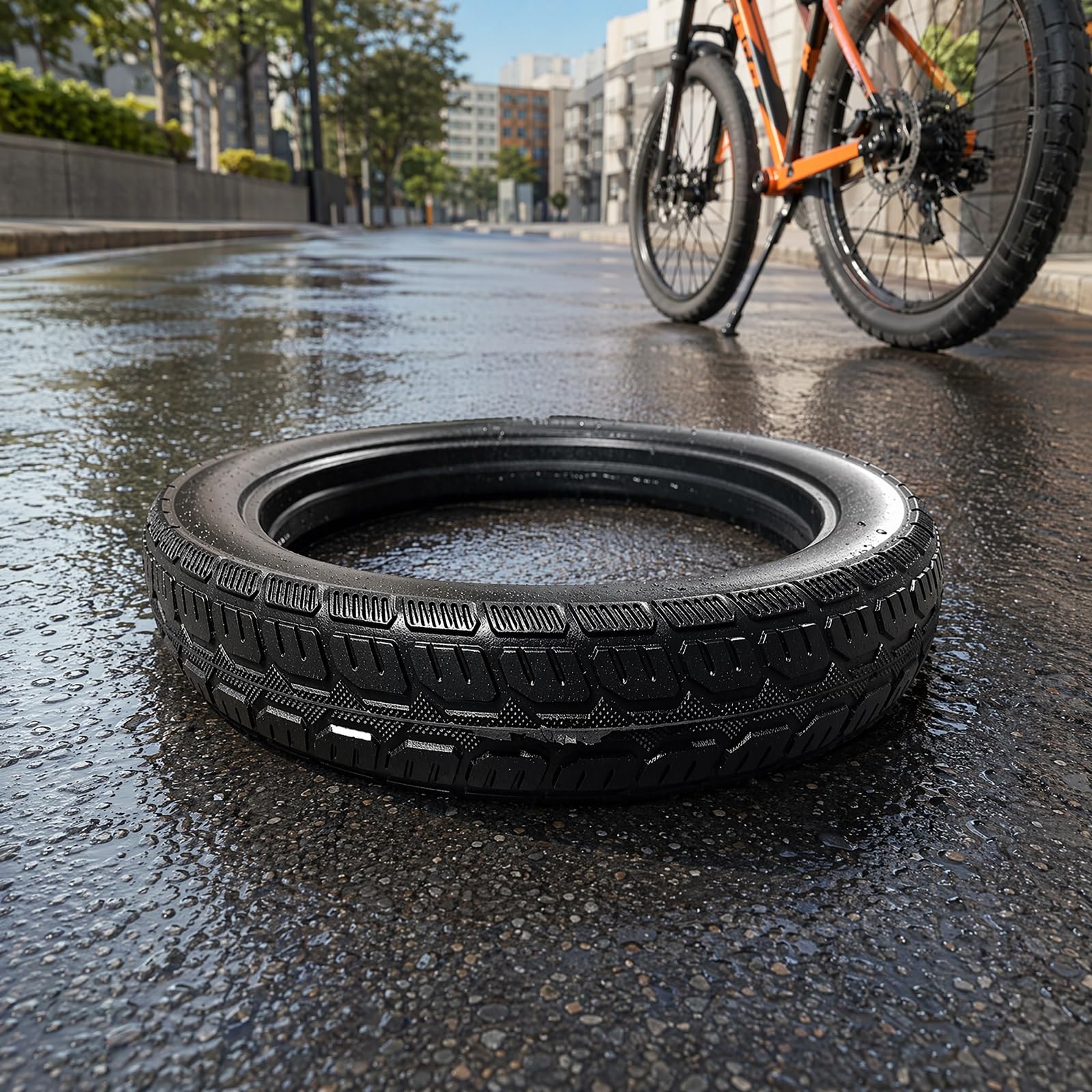 16X2,125 Pneu Plein pour Vélo 16 Pouces Pneu en Caoutchouc Increvable | Indéchirable Et Anti-crevaison Vélo Électrique Pneus pour Électrique pour Tout Terrain