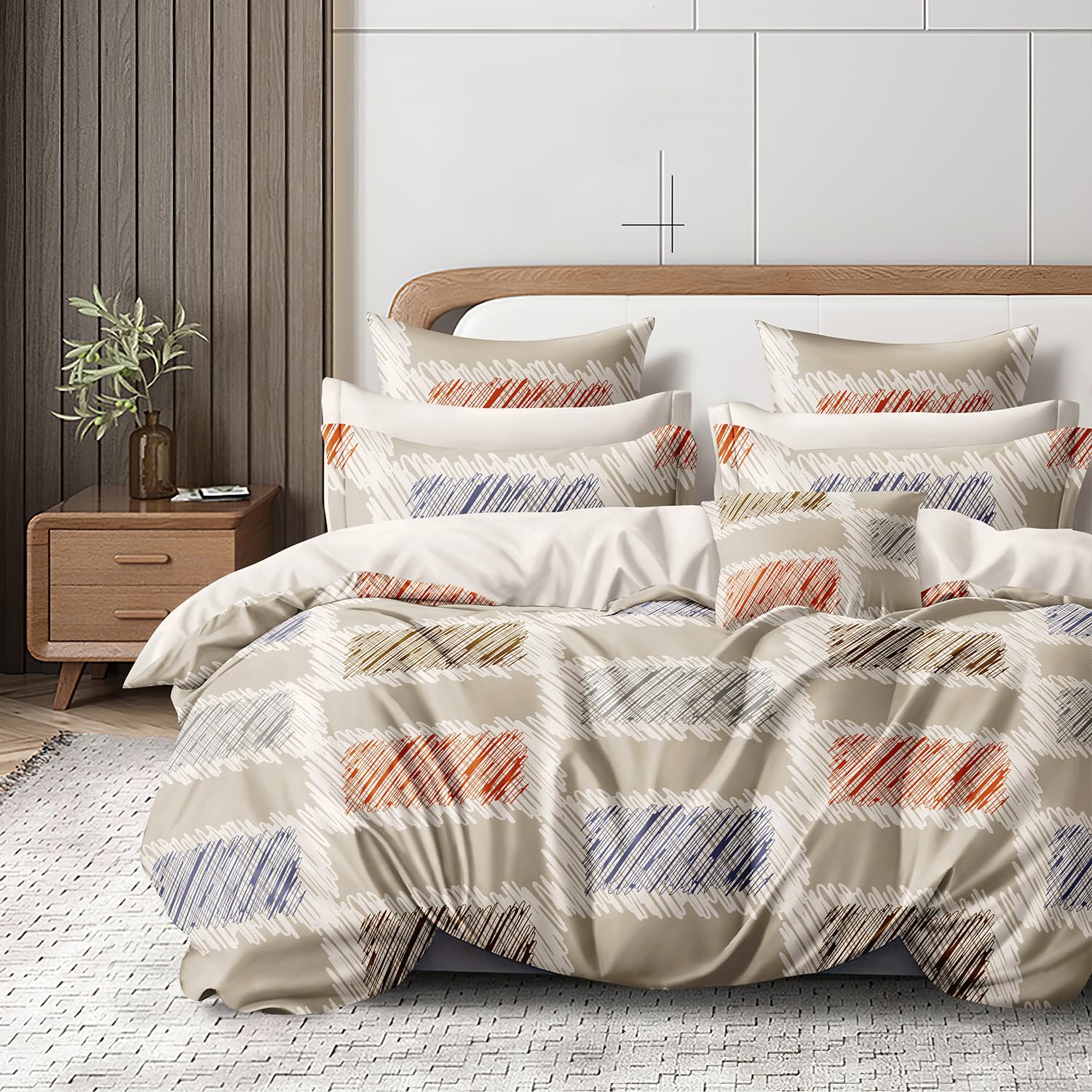 Cortina Microfiber Queen Sheet Set - Leaf & Sky Blue -12 Cortina Microfiber Queen Sheet Set - Leaf & Sky Blue -12