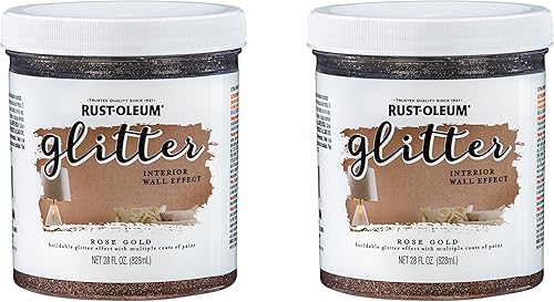 Miniatura 3 de Rust-Oleum 360218-2PK - Pintura de pared interior con purpurina, 28 onzas, oro cosecha, paquete de 2