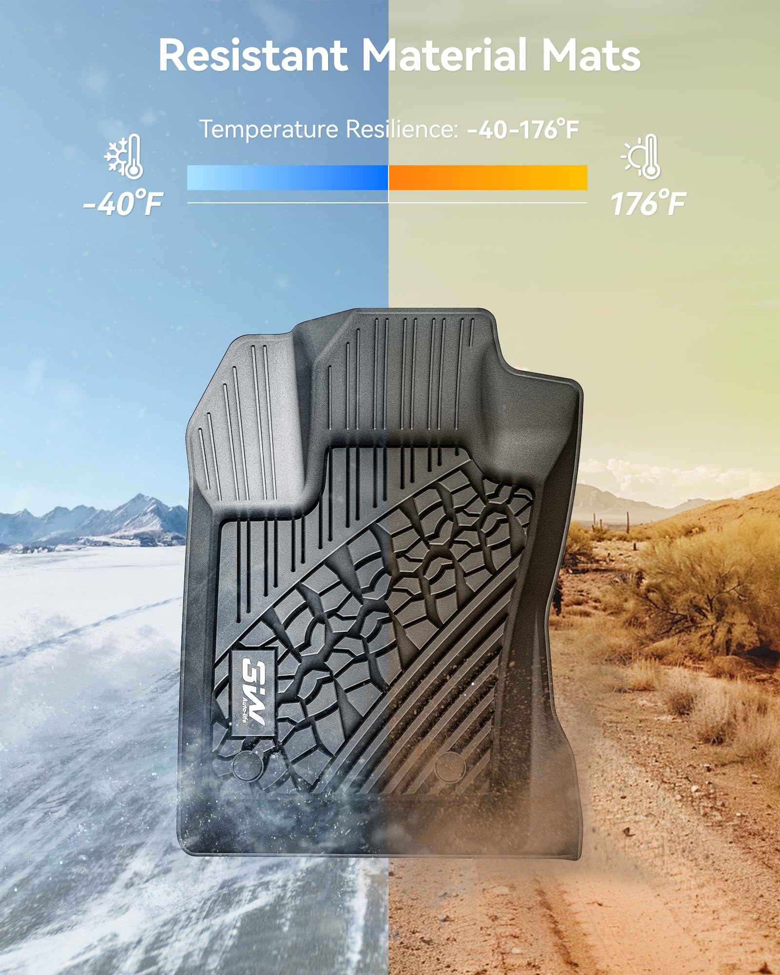 Amazon | 3W フロアマット 2017-2025 Jeep Compass、TPE 全天候