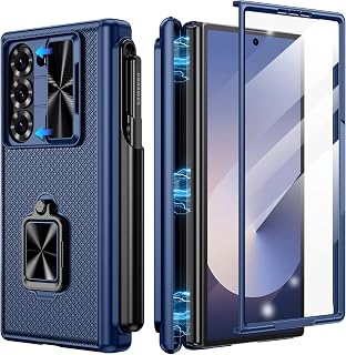 Doeshine Hülle für Samsung Galaxy Z Fold 6 mit S Pen Slot,Blau