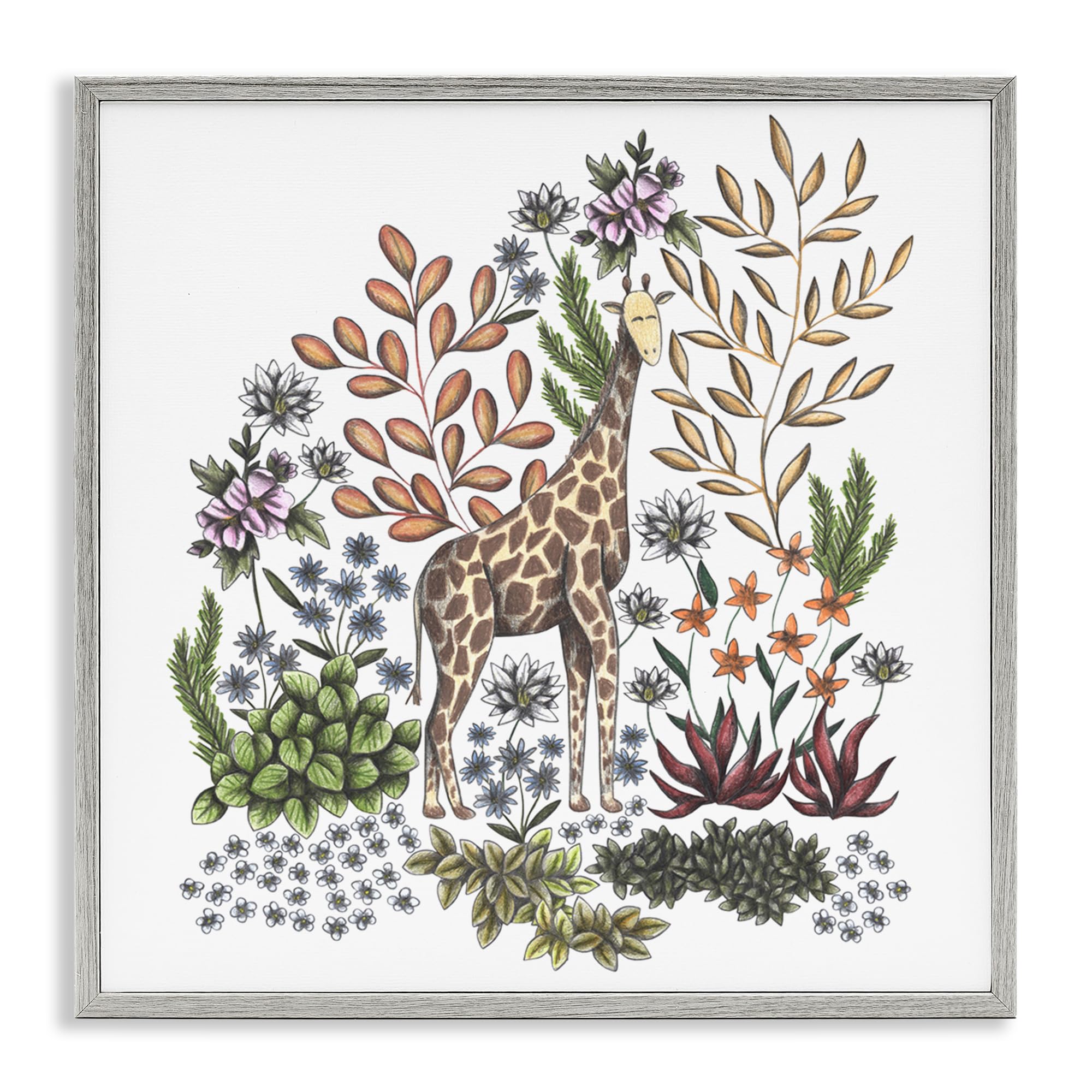 Girafe de la jungle cadre Stupell Industries déco murale Cecilia Battaini 30 cm