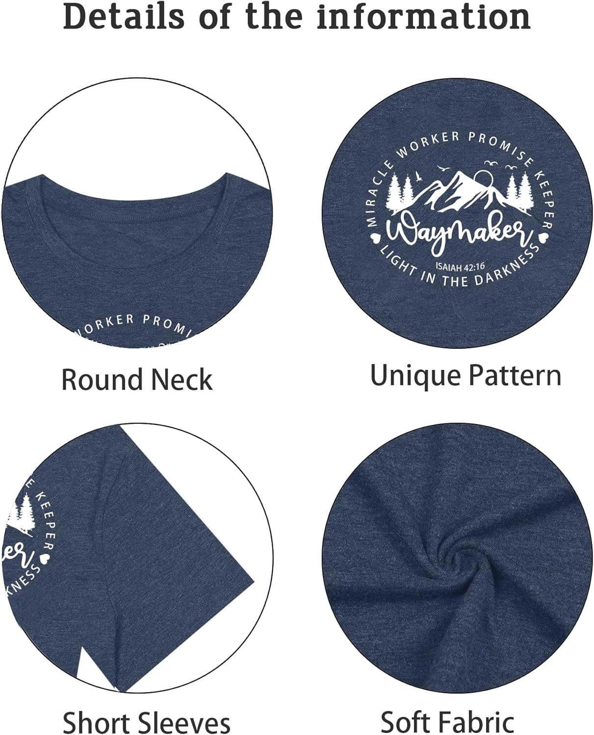 Christian Shirts for Women Religious Sayings Tshirt Jesus Tee Shirt Gift Inspirational Graphic Tee Short Sleeve Top - Image 7