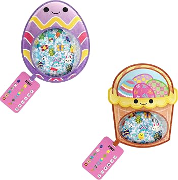 Vango BIZYBOO Easter Egg Busy Bag Scavenger Hunt - Hidden Object Search Sensory Matching Game for Kids 2 and Up Purple & Basket