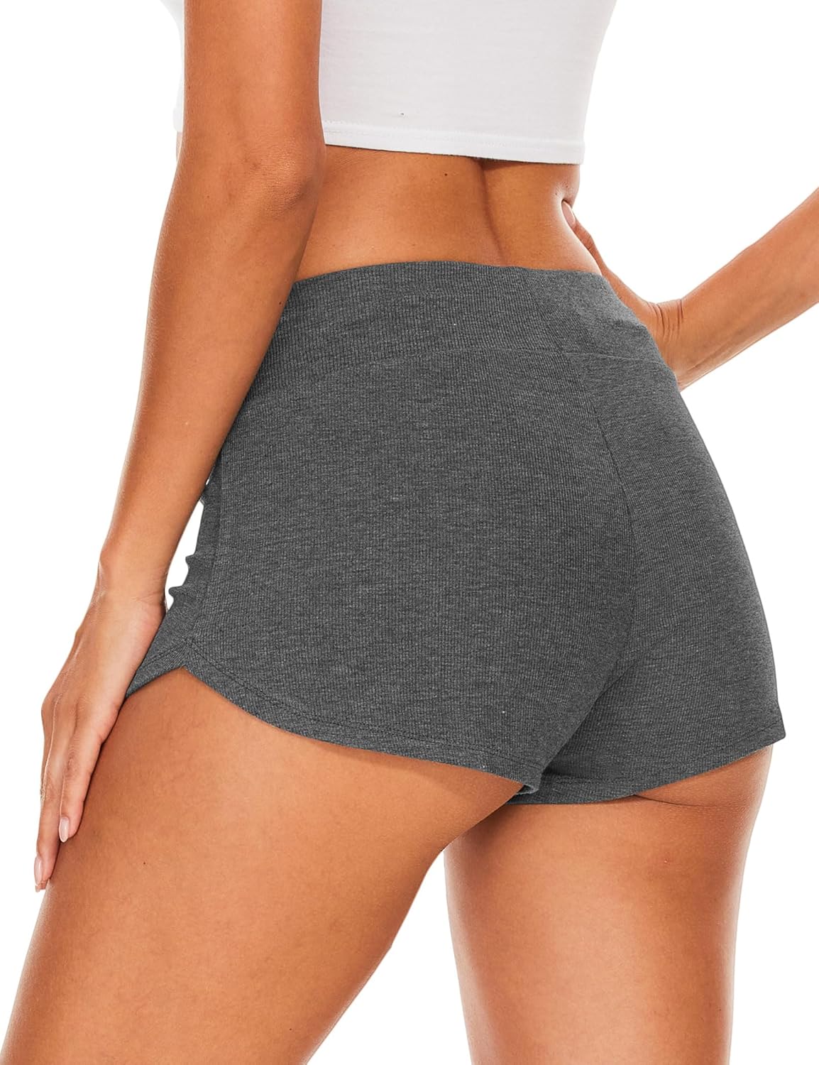 LazyCozy Bamboo Viscose Micro Shorts for Women Soft Y2K Mini Pajama Shorts, Knit Lightweight Sleep Bottoms Lounge Short Pants - Image 2