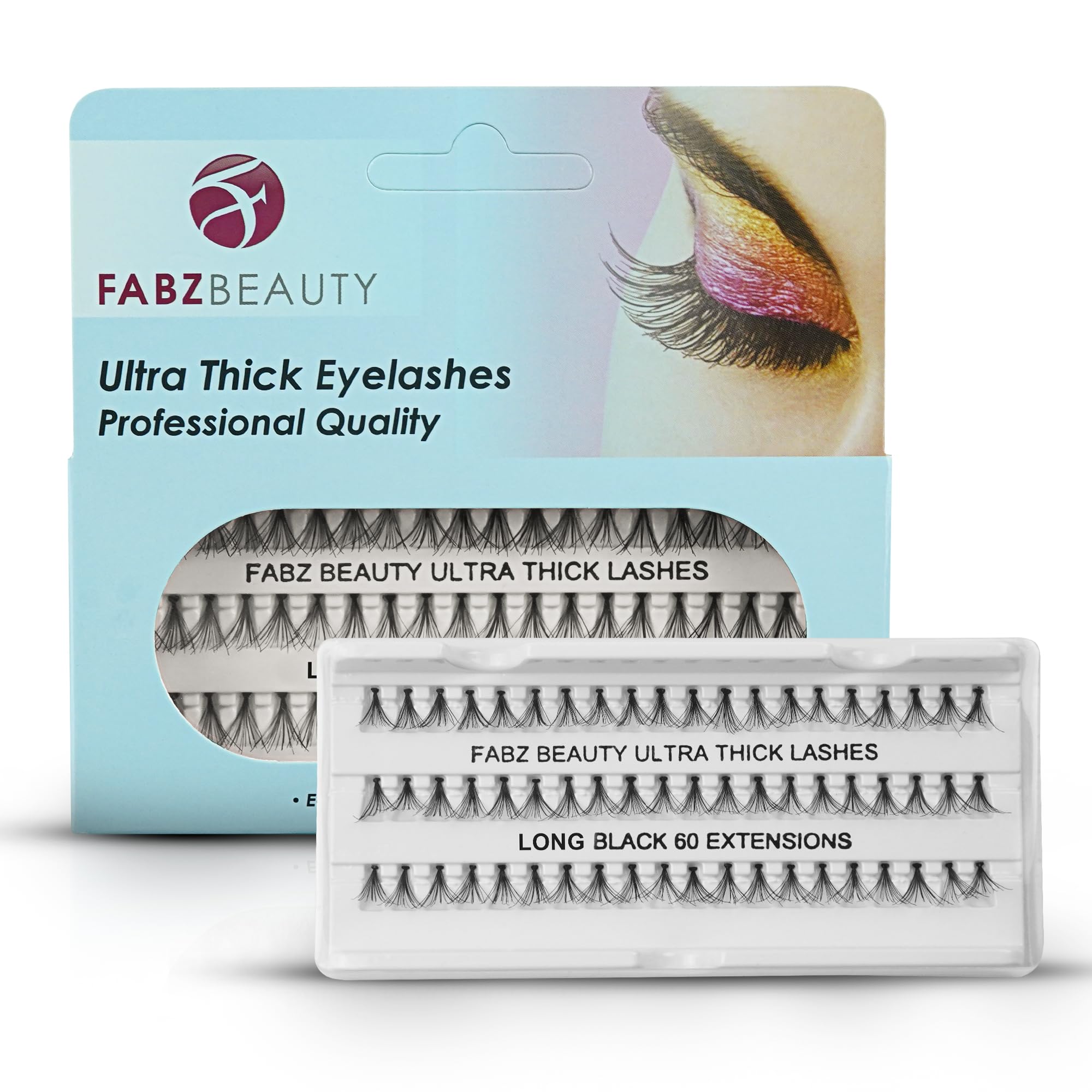 Individual Cluster Eyelashes False Extension | Ultra Thick Knotted Cat Eye Lash Clusters | Lightweight and Waterproof for a Stunning Look (Long 12 mm)
