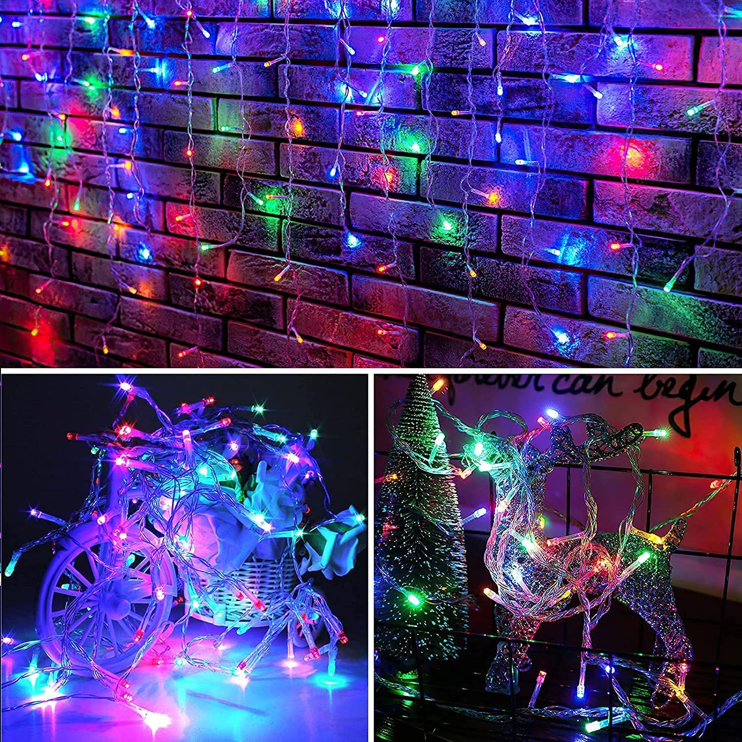 PhilzOps Natalizie Decorazione Catena Luminosa Esterno, 20M 200 LED Stringa Luci Led Impermeabile Albero di Natale Catena di Luci 8 Modalità per Interno Giardino Casa Feste Matrimonio(Colorato)