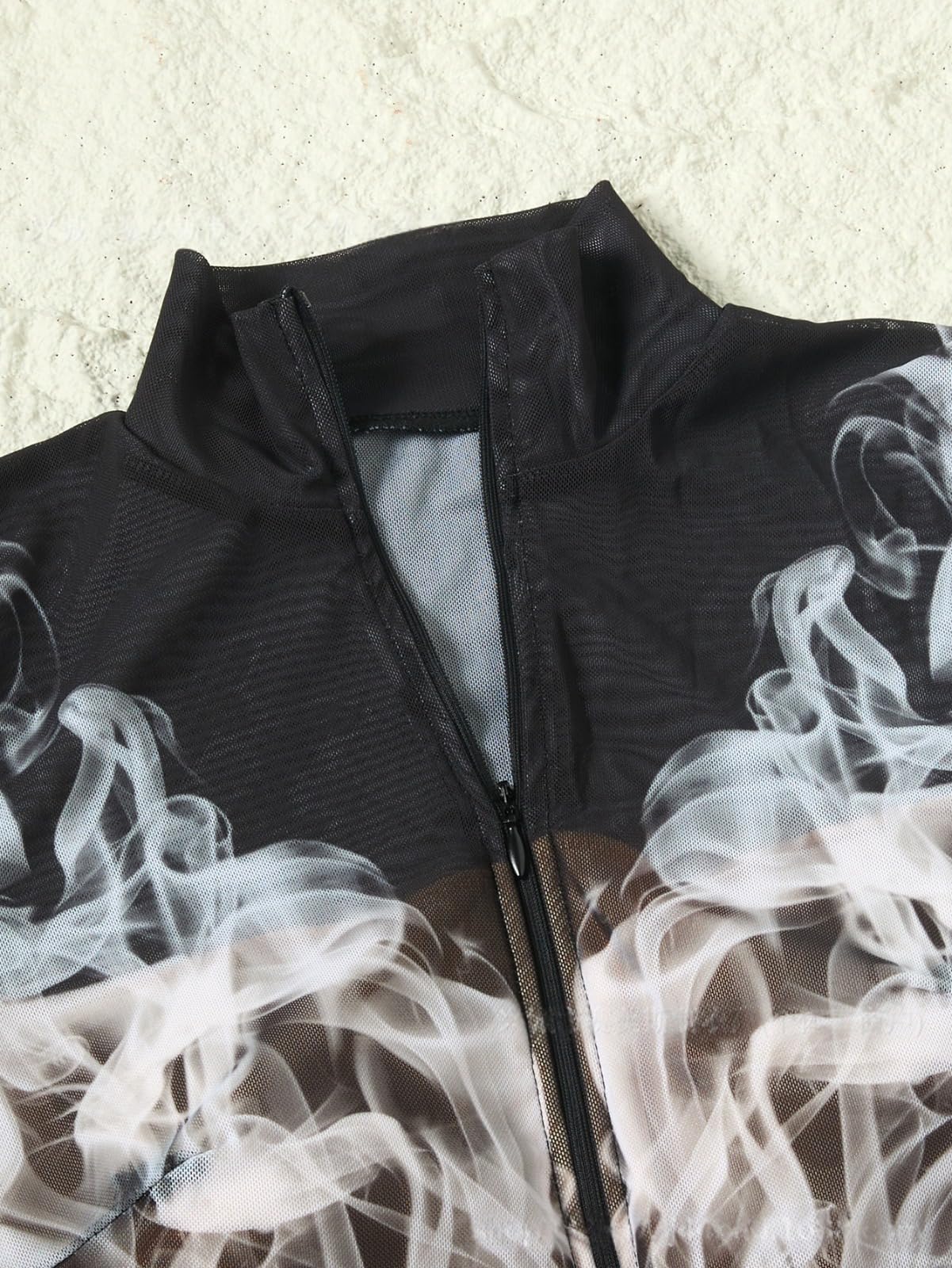 Costume da bagno da donna completamente coperto, 2 pezzi, costume da bagno Burkini Rash Guard stampato a maniche lunghe con cerniera e reggiseno integrato, pantaloni lunghi per nuoto, surf, spiaggia