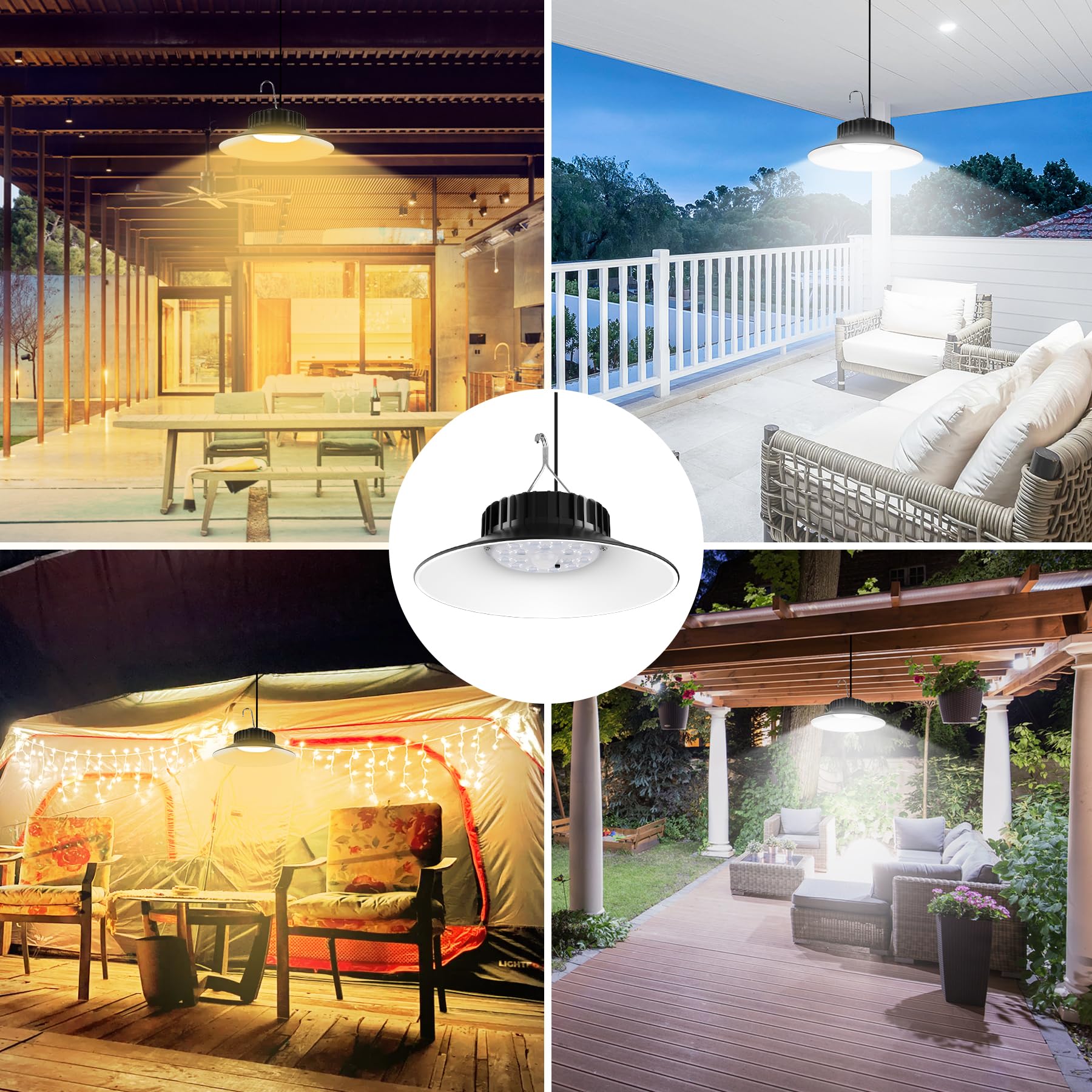 NATPOW Solar Hängeleuchte mit Bewegungsmelder, Solarlampen für Außen Hängend mit 3 Farbe/3 Mode, IP65 Wasserdichte Solar Pendelleuchte Hängeleuchten für Garten, Terrasse, Gehwege, 2 Stück