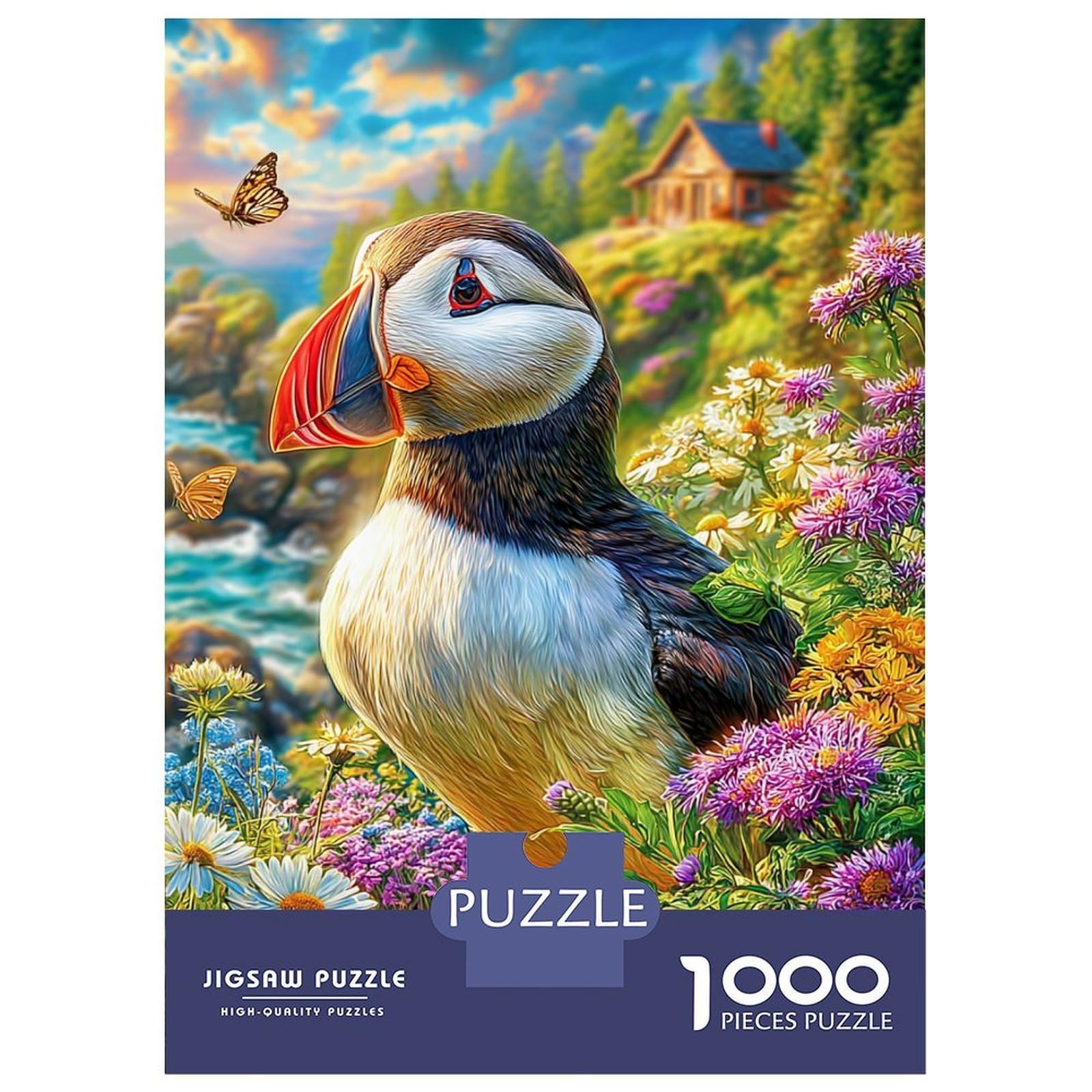 Puffin Jigsaw Puzzle for Adults And Teenagers, Impossible 1000 Piece Puzzle,Family Fun Activity, Challenging Puzzle Game 38x26cm/1000pcs