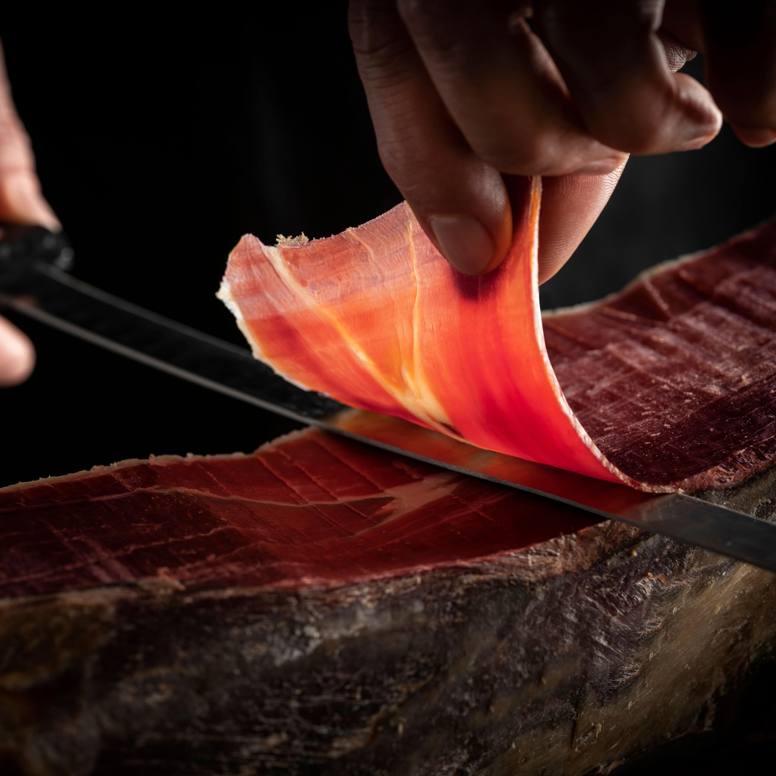 Jamón Ibérico de Cebo de Campo 50% Raza Ibérica Estirpe Negra - Exquisito Jamón de Extremadura Cortado a Cuchillo - Cerdos Criados en Libertad y Alimentados con Productos Naturales. (5 Sobres)